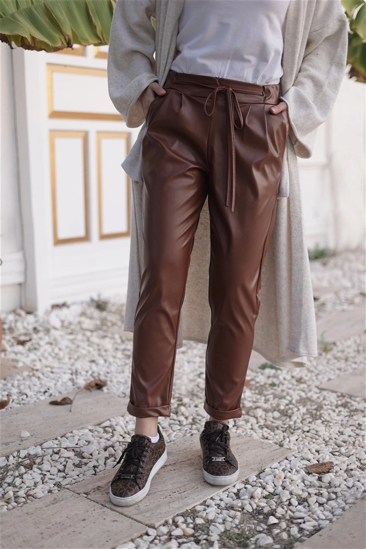 Deri Pantolon Kahverengi