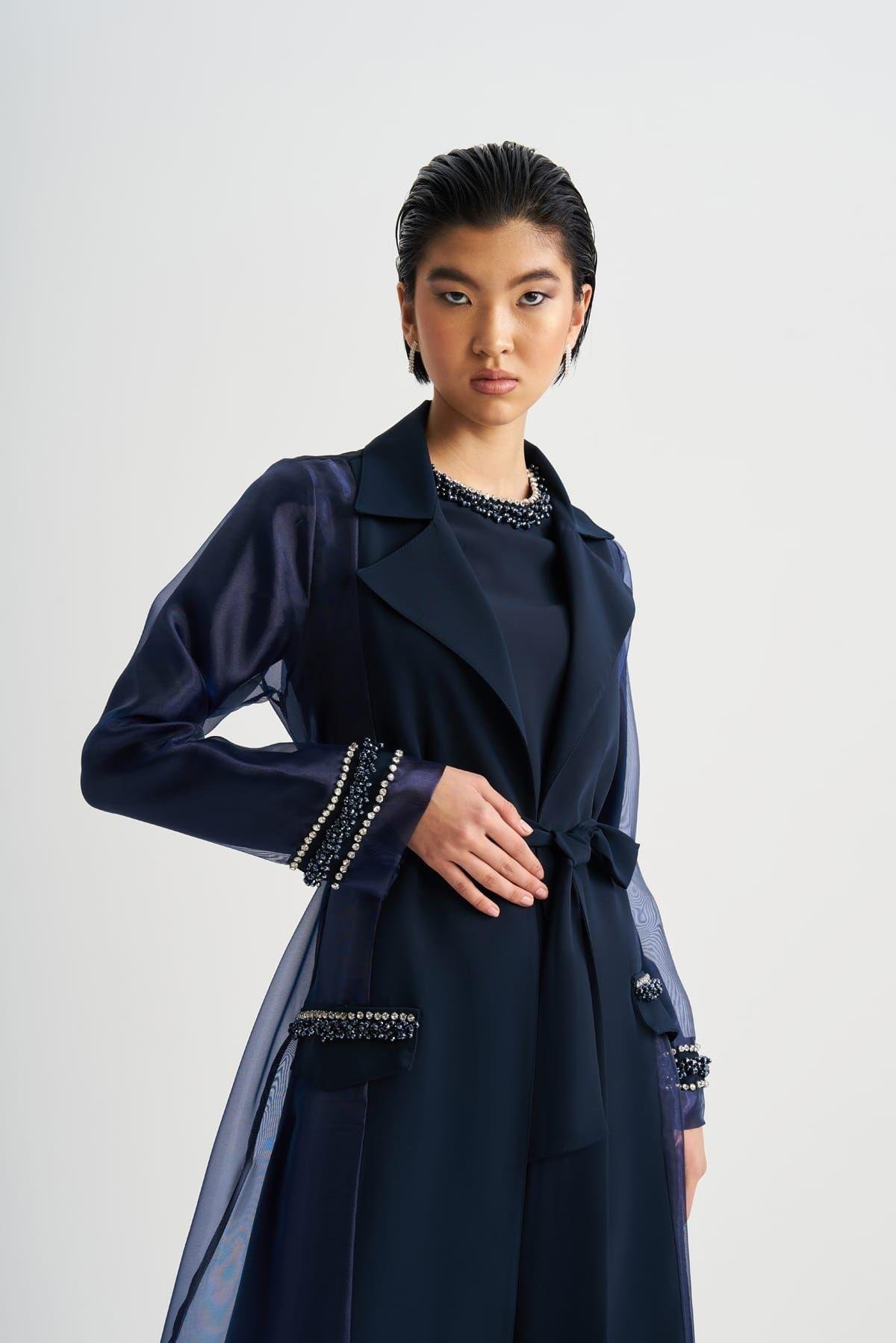 Organze Abaya Lacivert