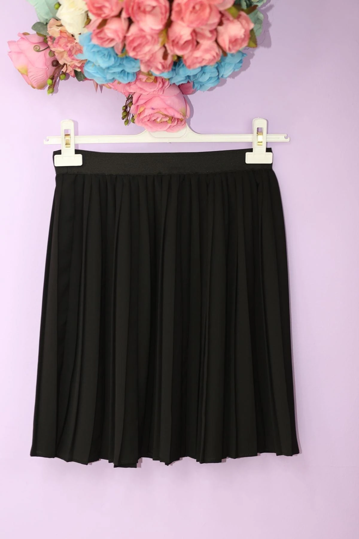 Plise Etek İçlik-Siyah