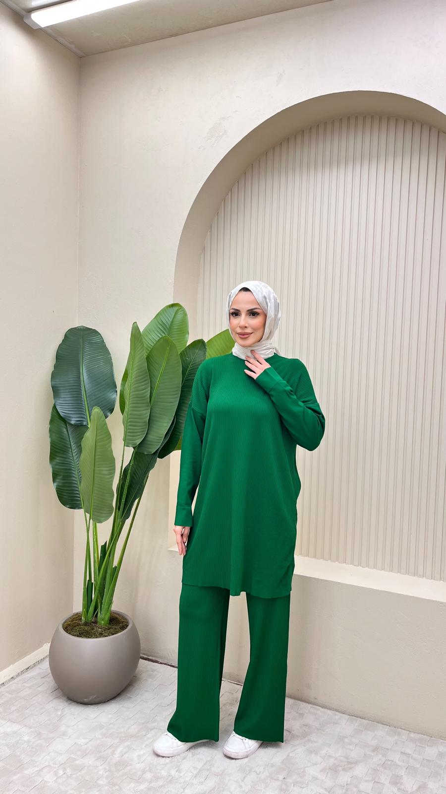 Fitilli Merserize Tunik - YEŞİL