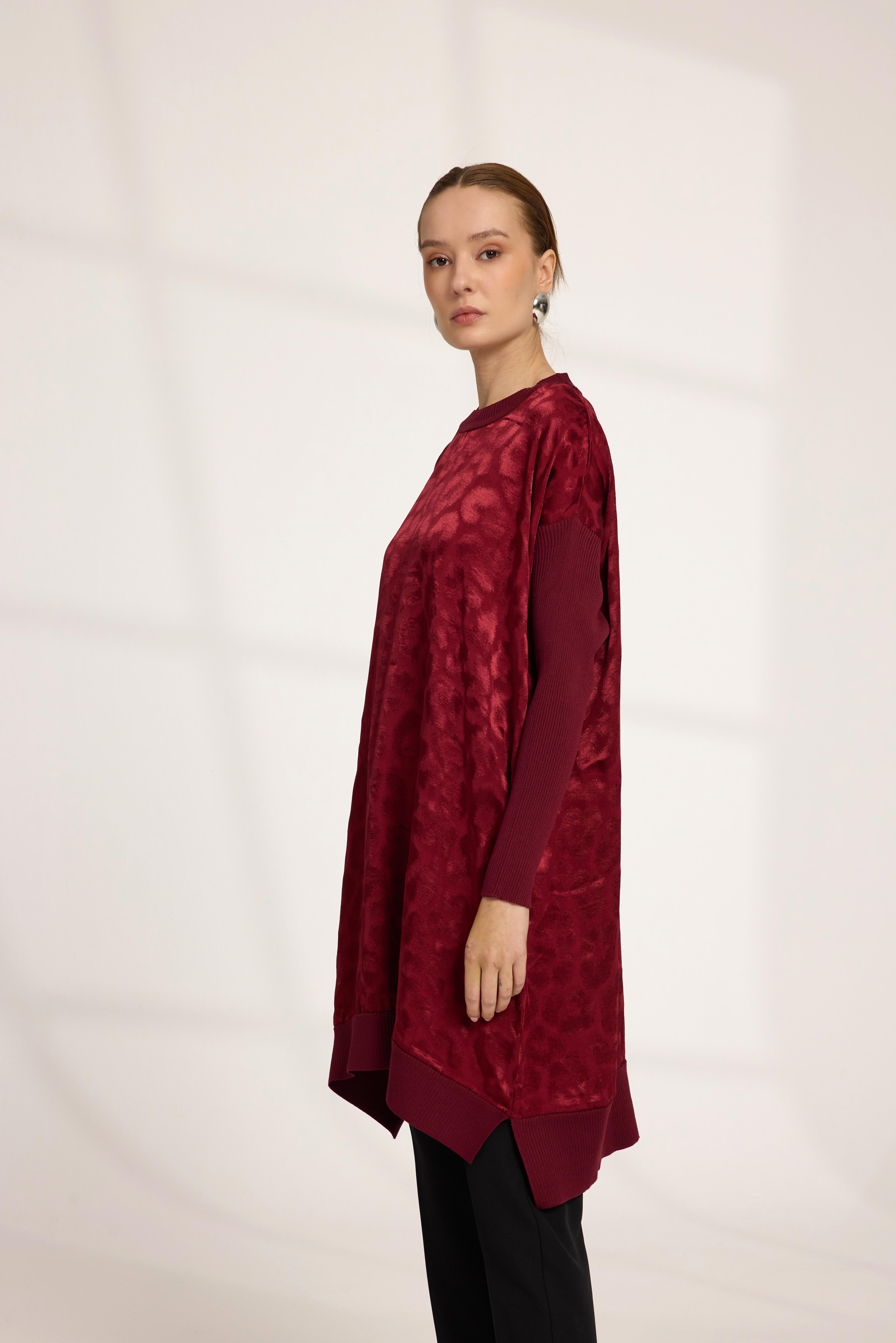 LEOPAR TUNİK BORDO