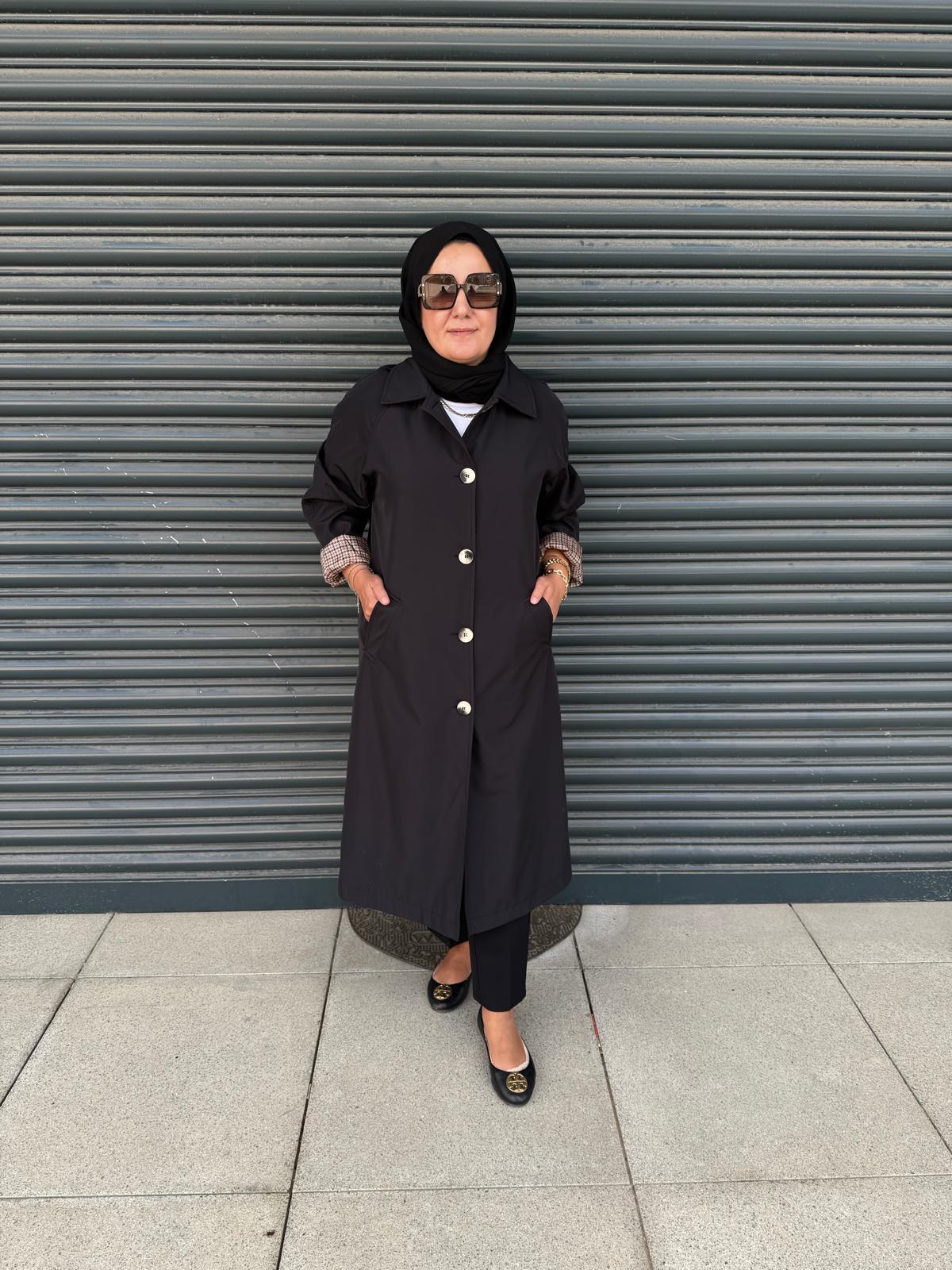 Siyah Trench Coat