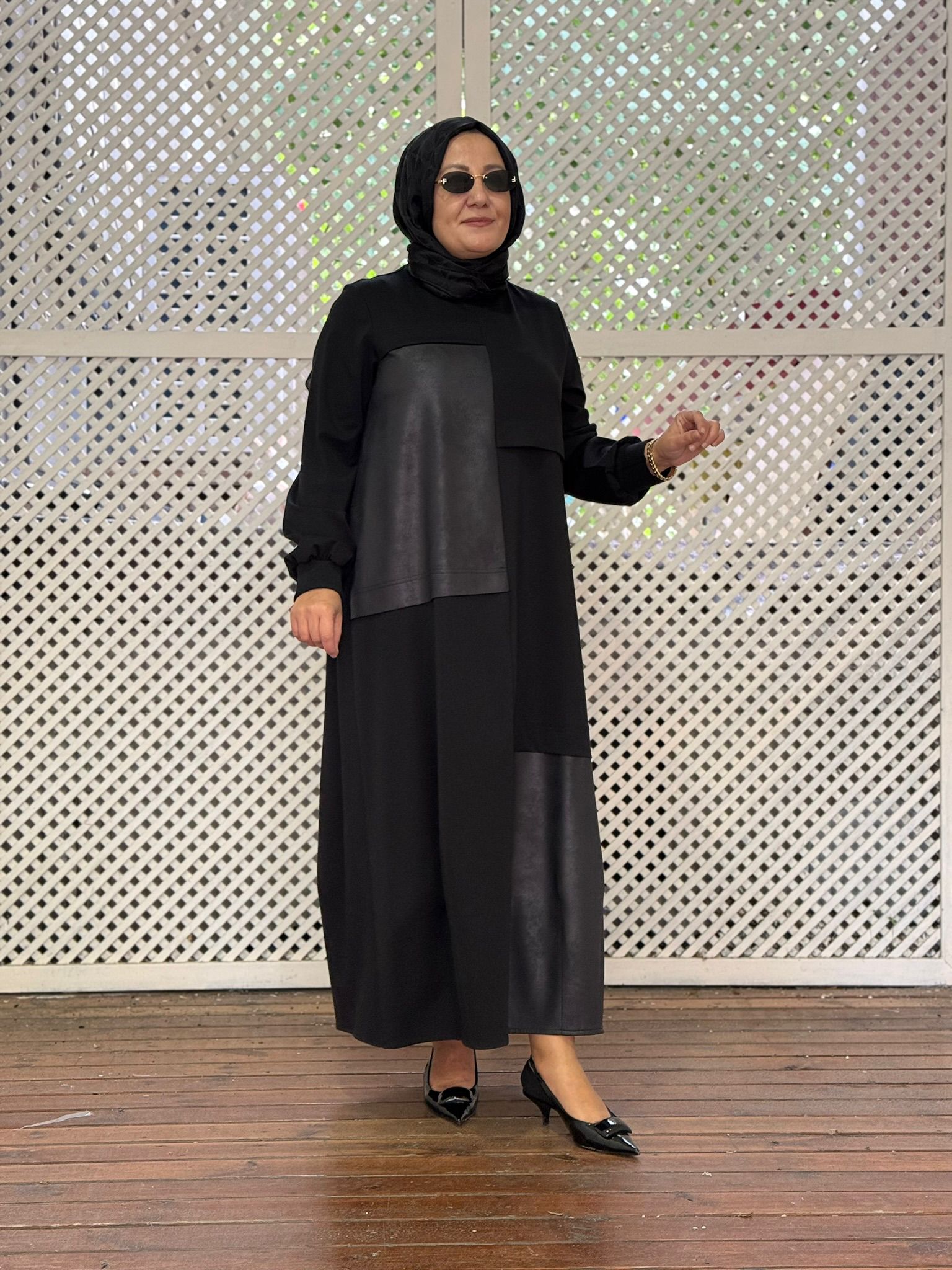 Parçalı Elbise Siyah