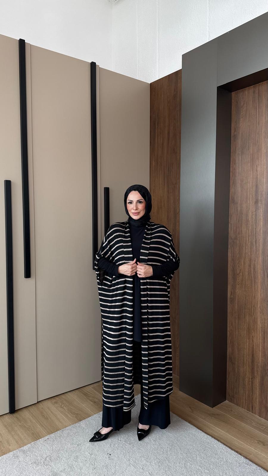 ÇİZGİLİ UZUN ÜÇLÜ TAKIM