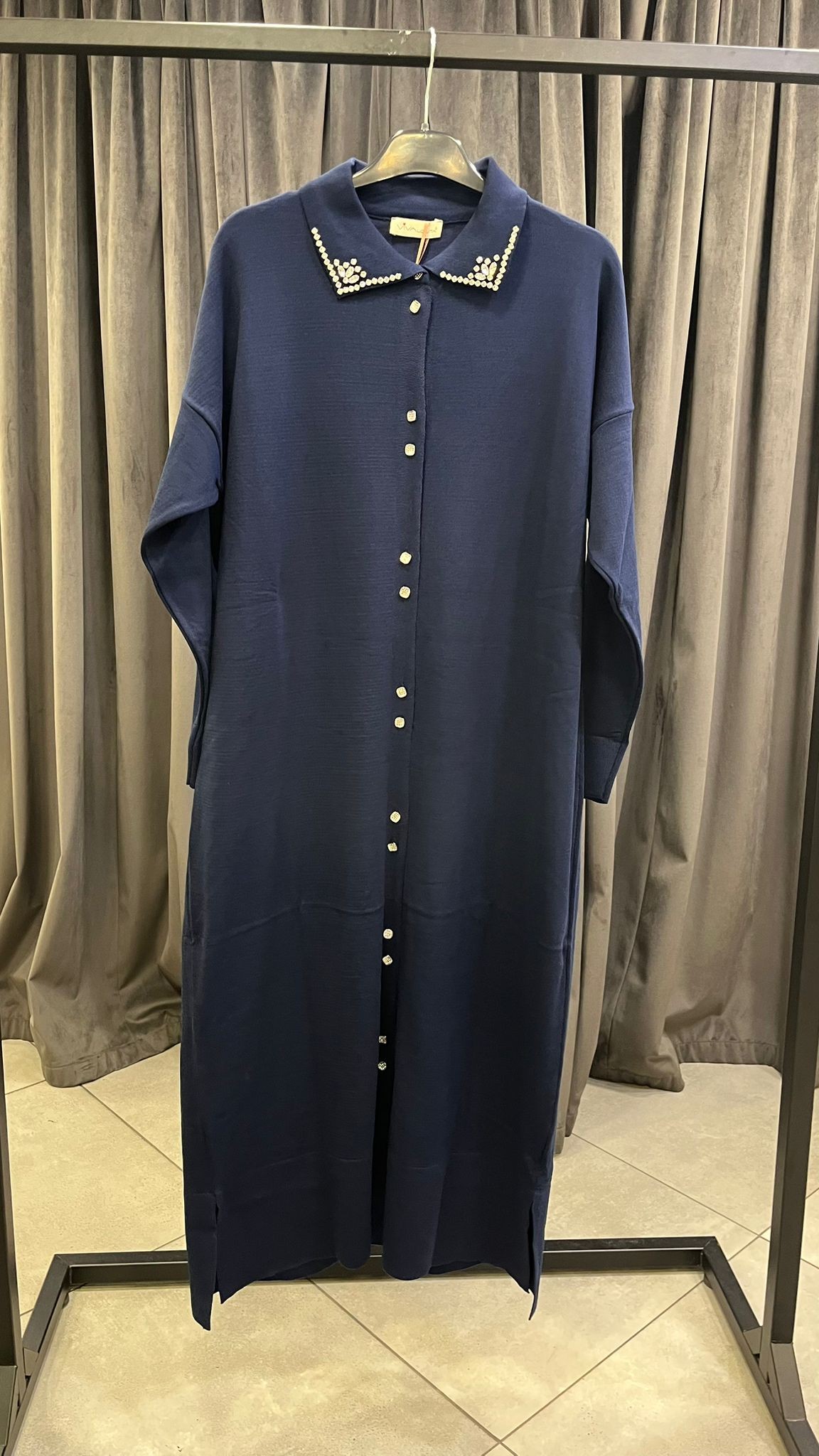 JOLİE TAŞLI MERSERİZE HIRKA LACİVERT