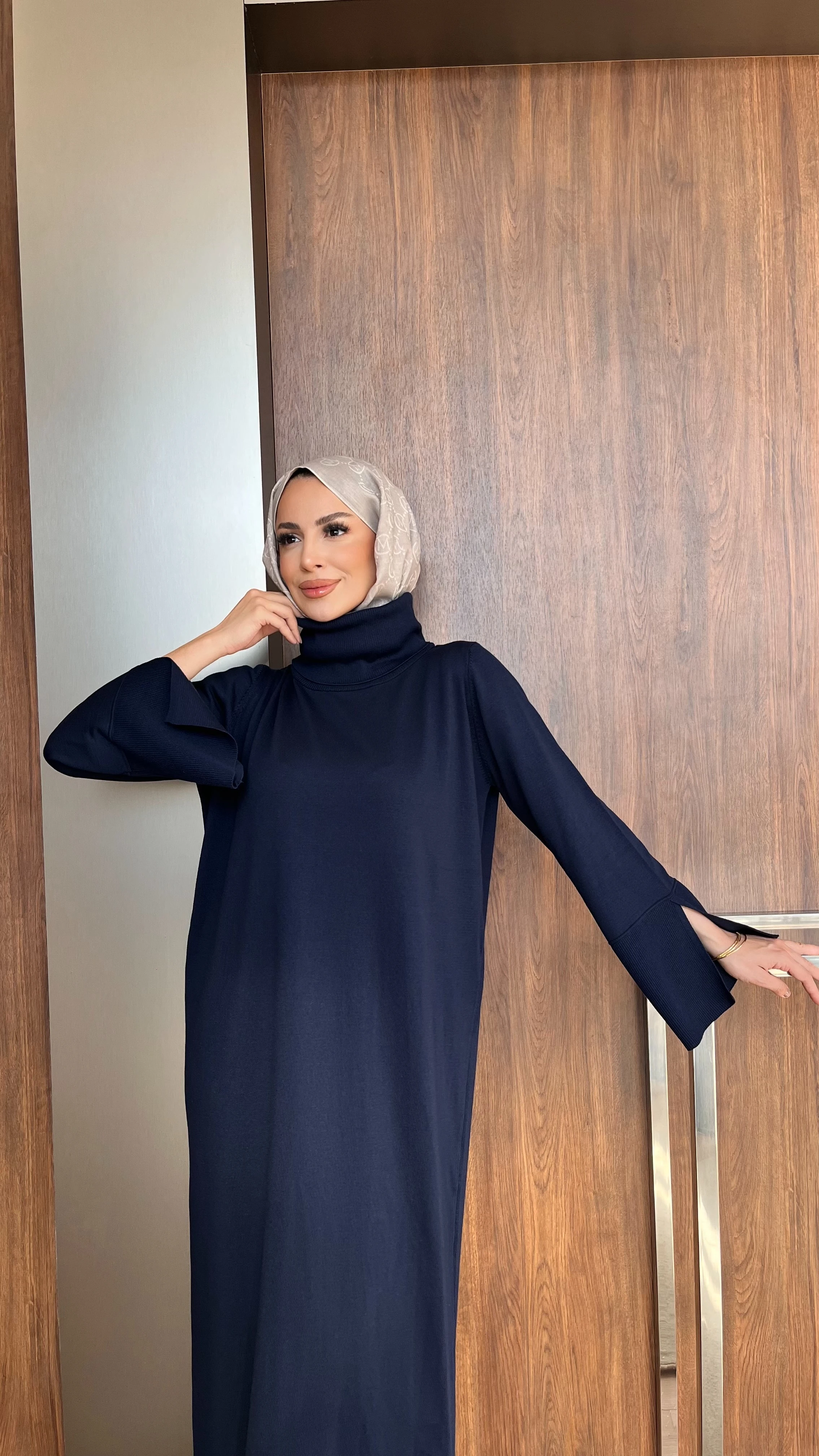 Degaje Yaka Merserize Elbise