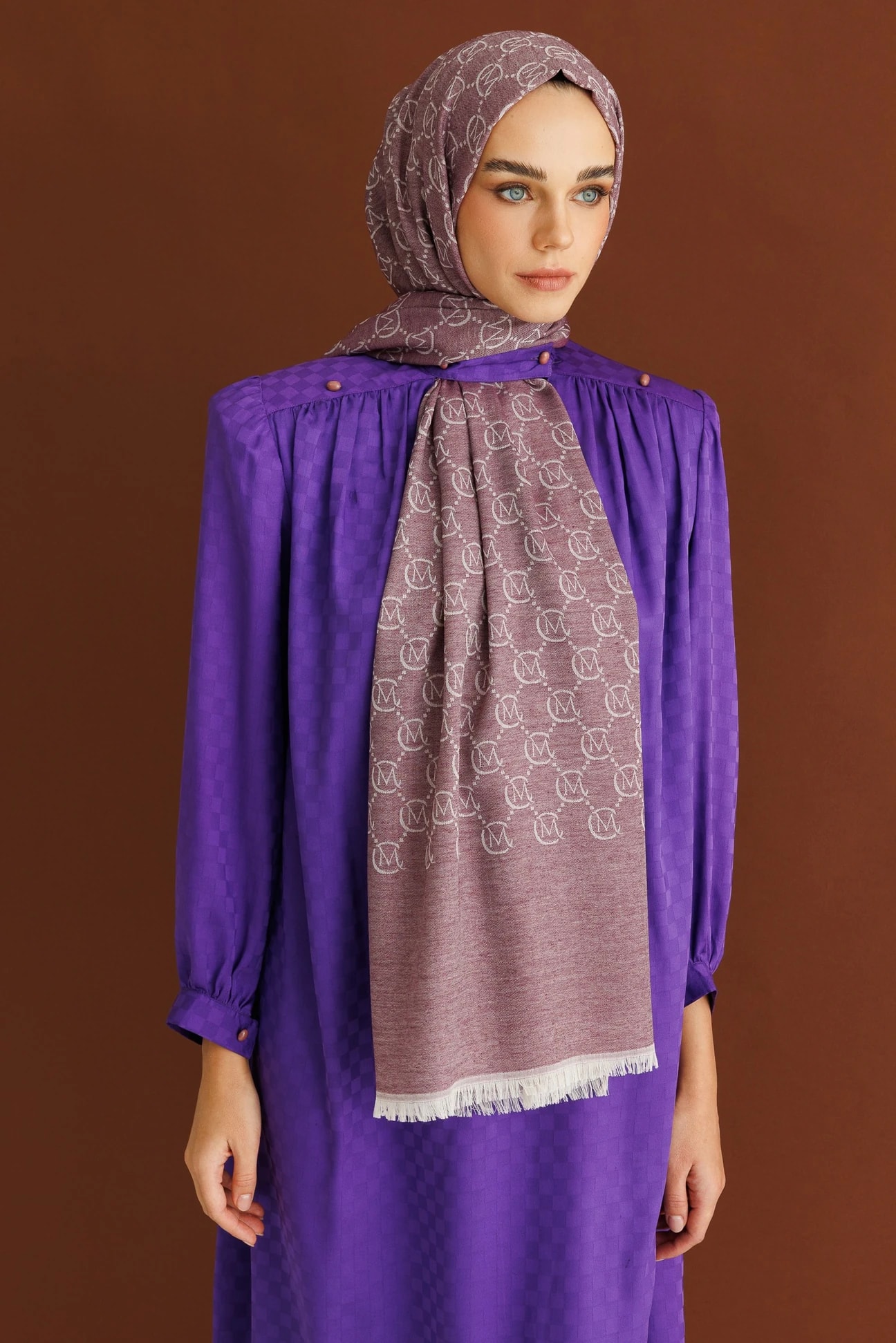 Yün İpek Şal - LEYLAK