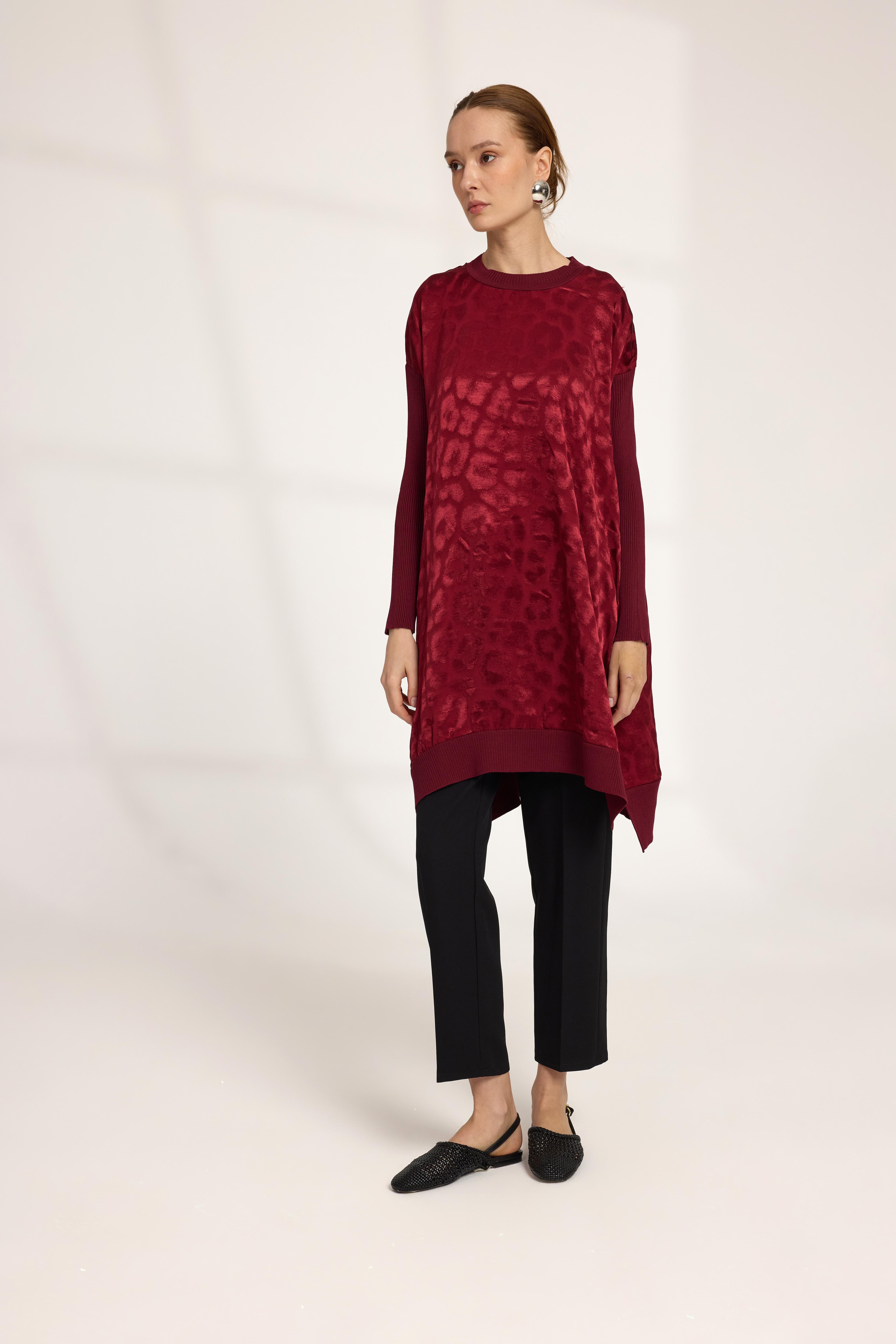 LEOPAR TUNİK BORDO