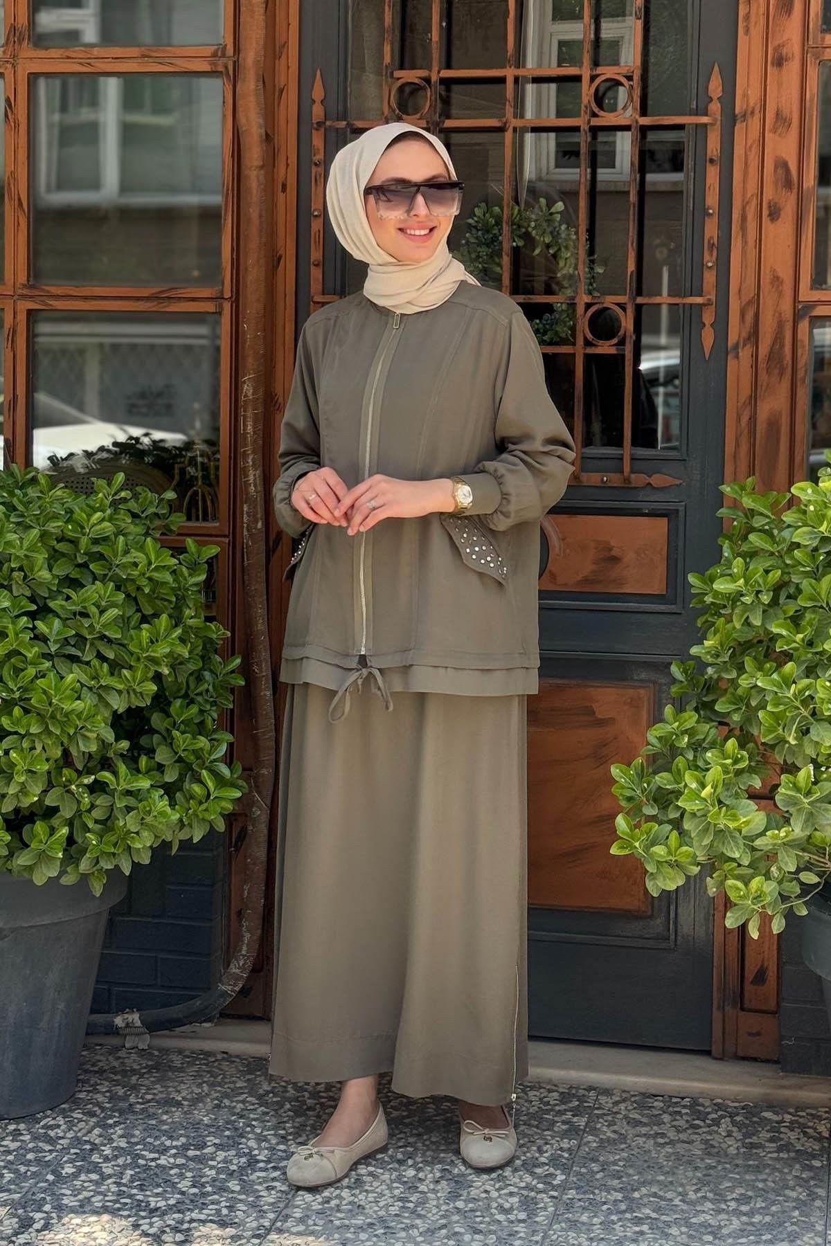 nurcan çetin 25411 etekli takım - YEŞİL