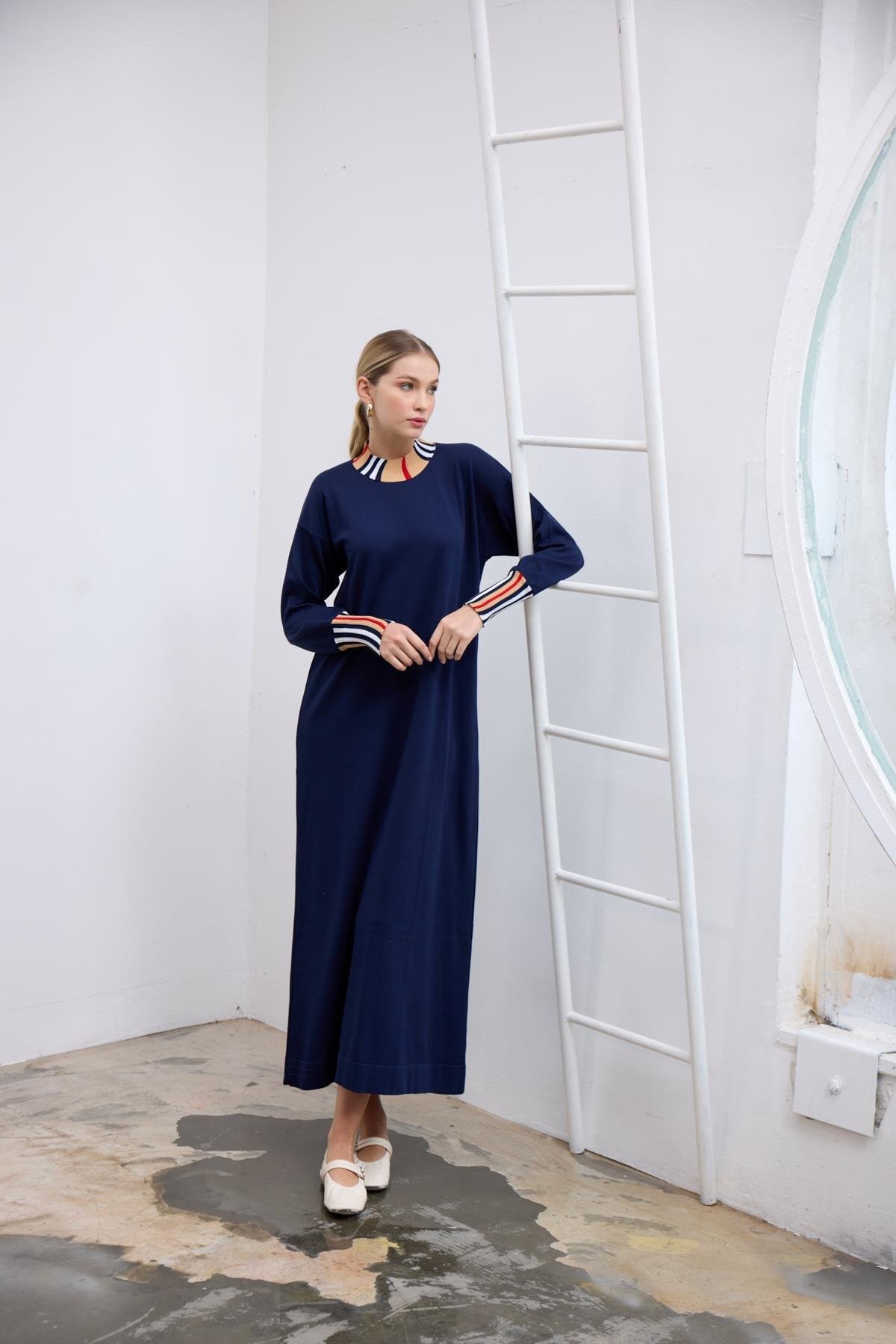 Burbery Elbise-Lacivert