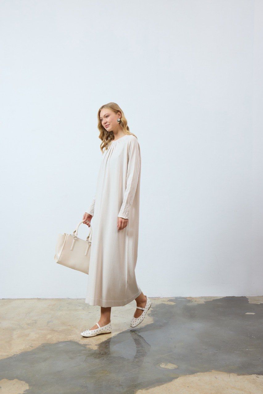 Büzgü Merserize Elbise Taş