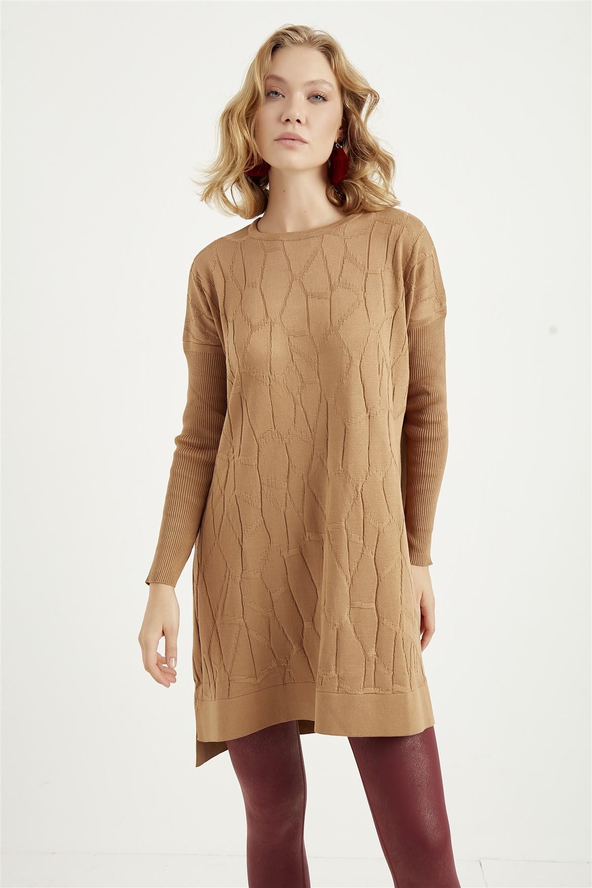 Nora Merserize Tunik Camel