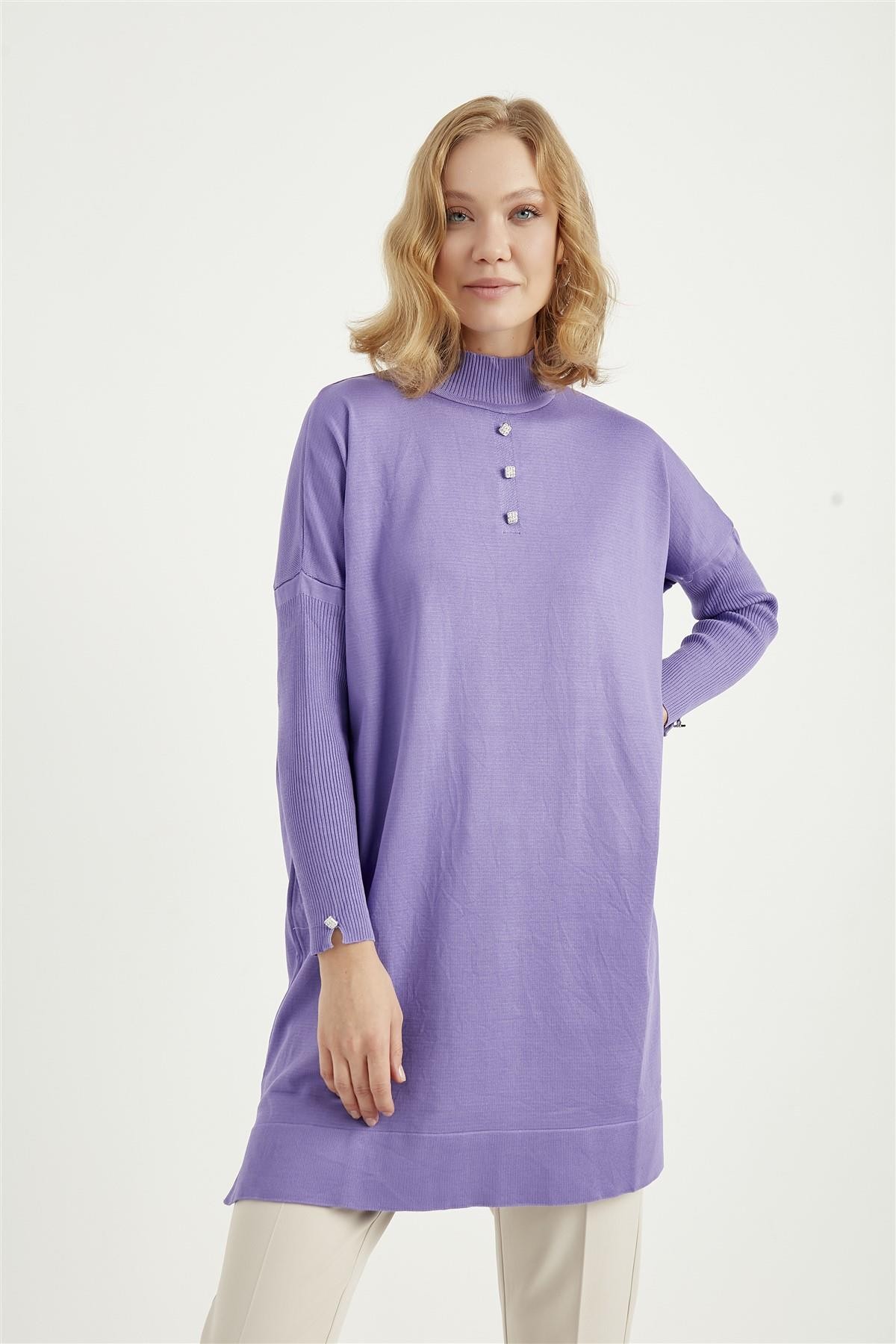 Roza Merserize Tunik-Lila