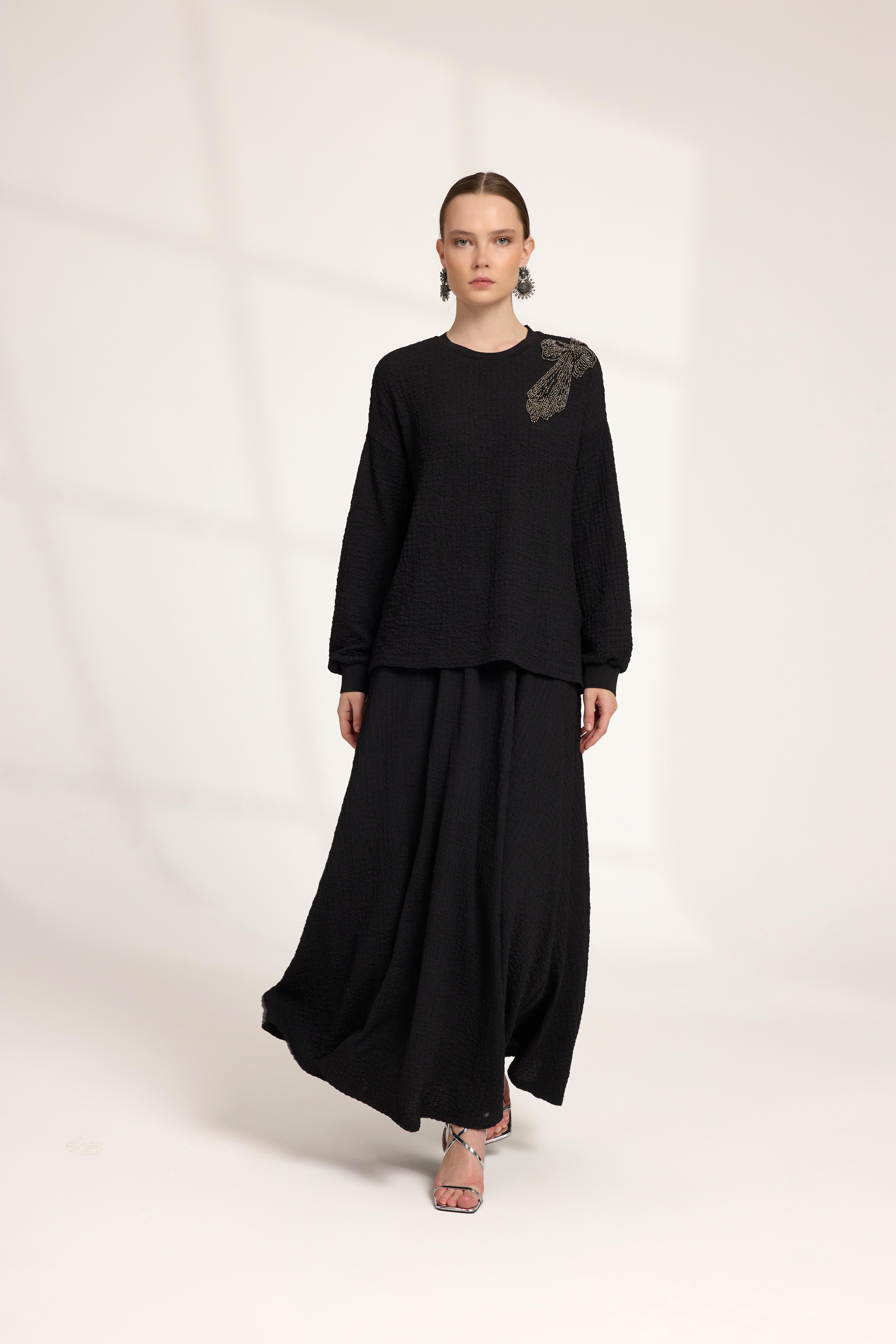 BAMBU APOLETLİ TAKIM SİYAH
