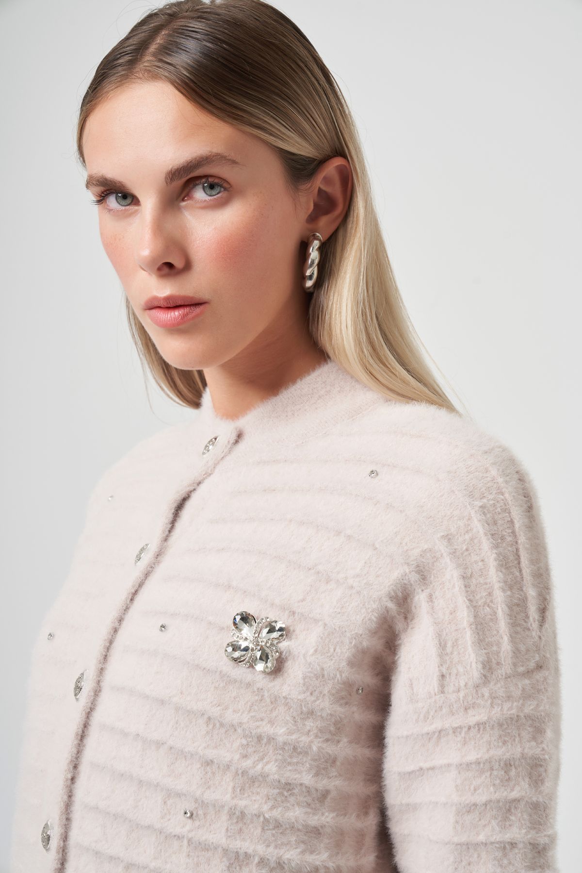 Nuss 7010 Serpme Taş İşlemeli Hırka - TAŞ