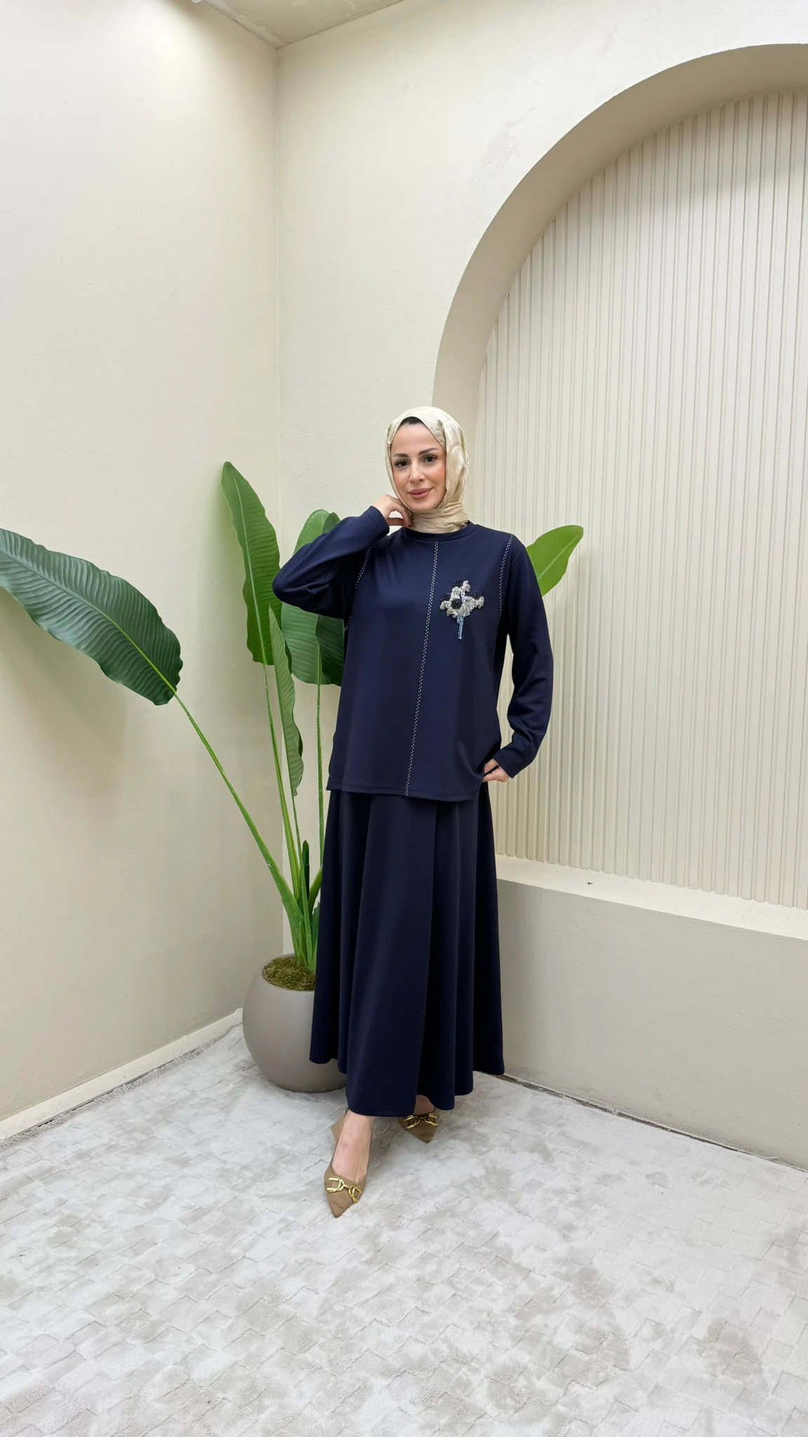 Dikiş Detaylı Takım - lacivert