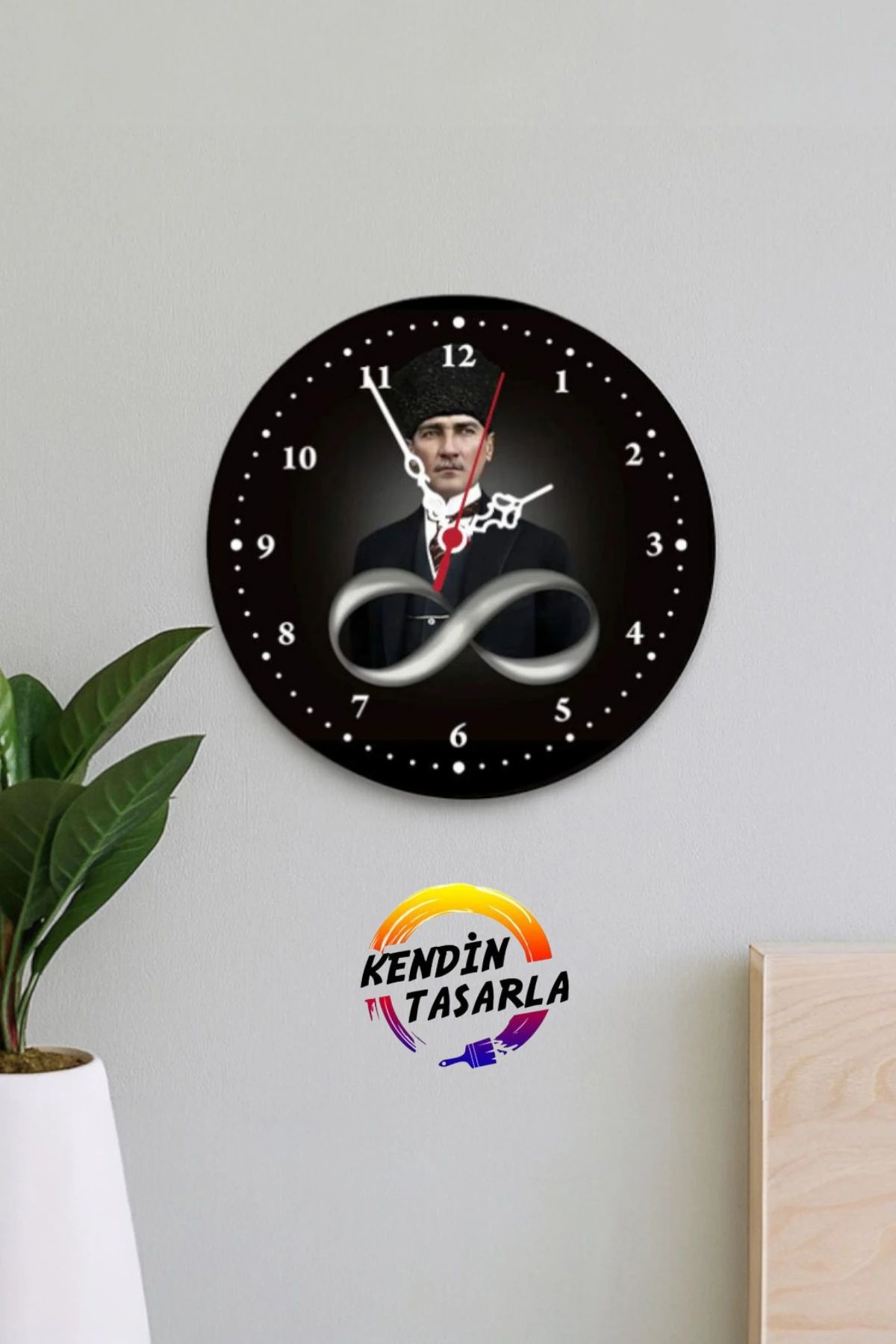 Kişiye Özel Tasarım Yuvarlak Saat - 19,5cm(,Hediye,Paketi Yapılır,Not Yazılır)