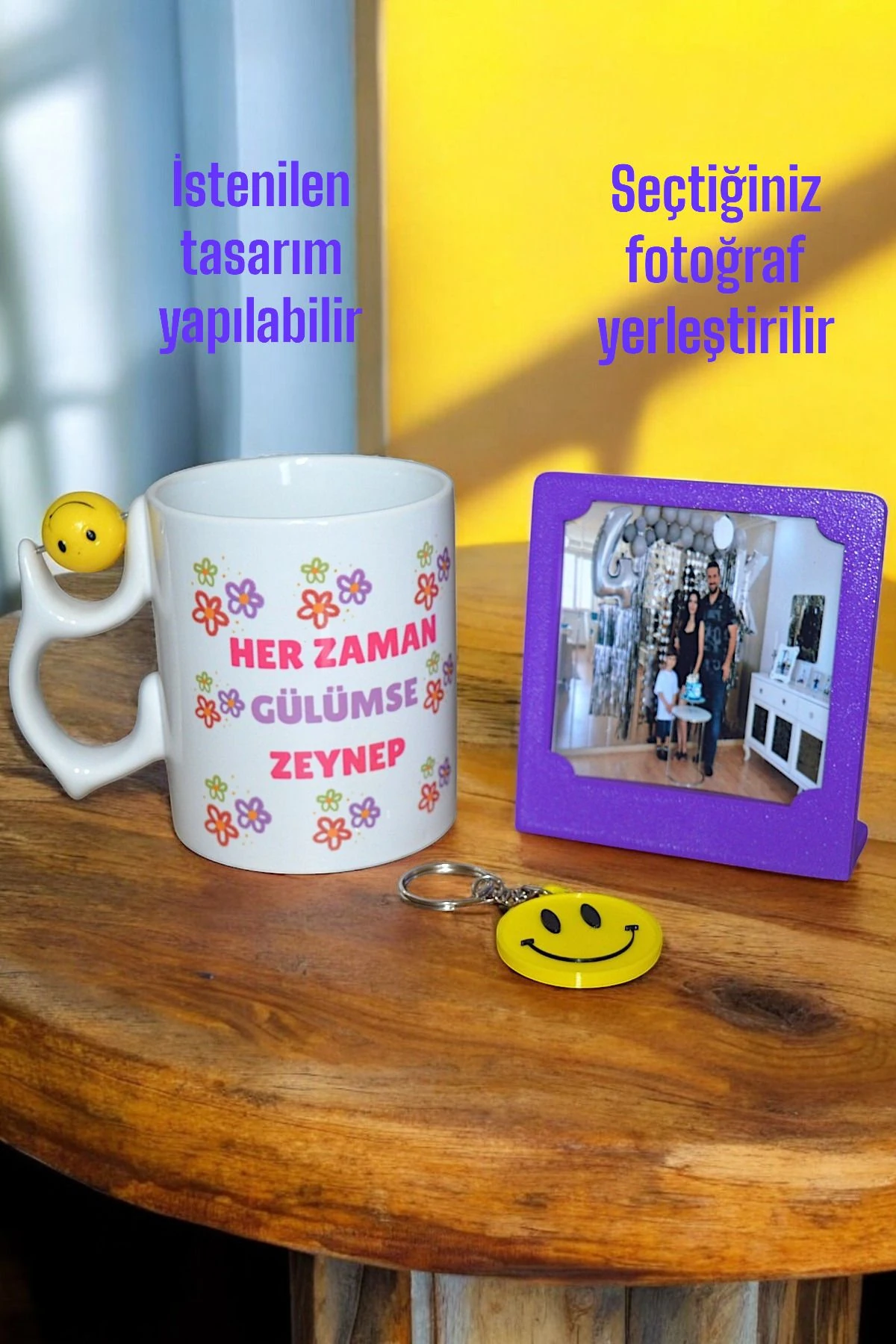 Kişiselleştirilmiş Gülümse Temalı Lik Set ( Premium,Hediye Kutusunda,Not Yazılabilir)