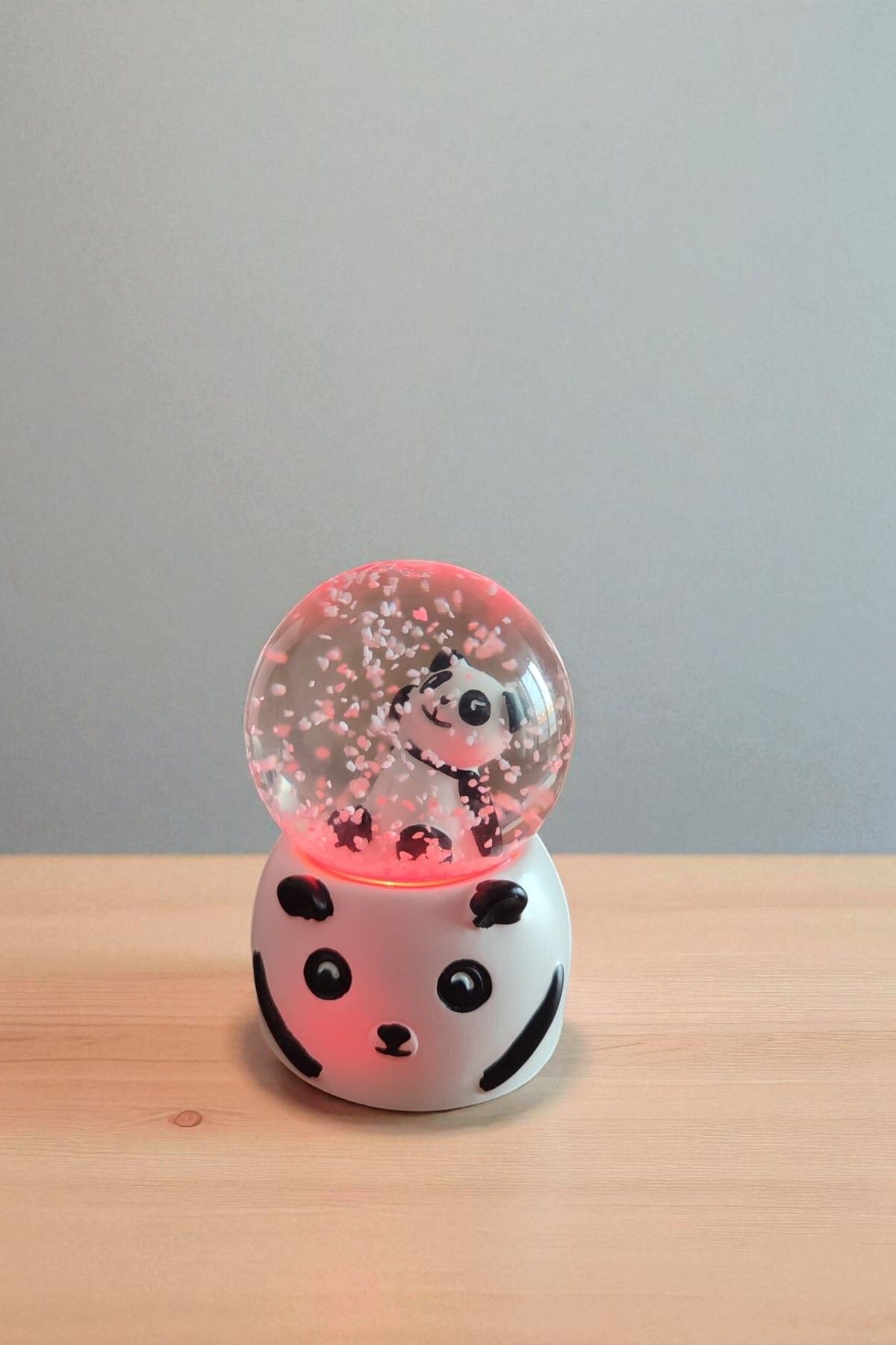 Mini Işıklı Panda Kar Küresi (Premium,Hediye Kutusunda, Not Yazılabilir)