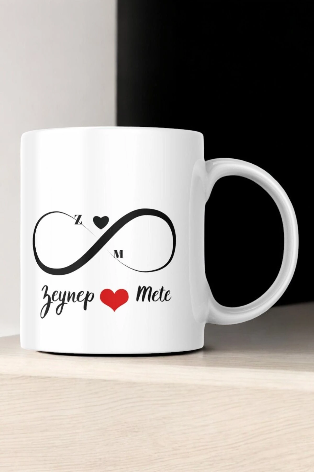 Kişiselleştirilebilir Sonsuz Aşk Kupası(,Hediye Kutusunda,Not Yazılabilir)