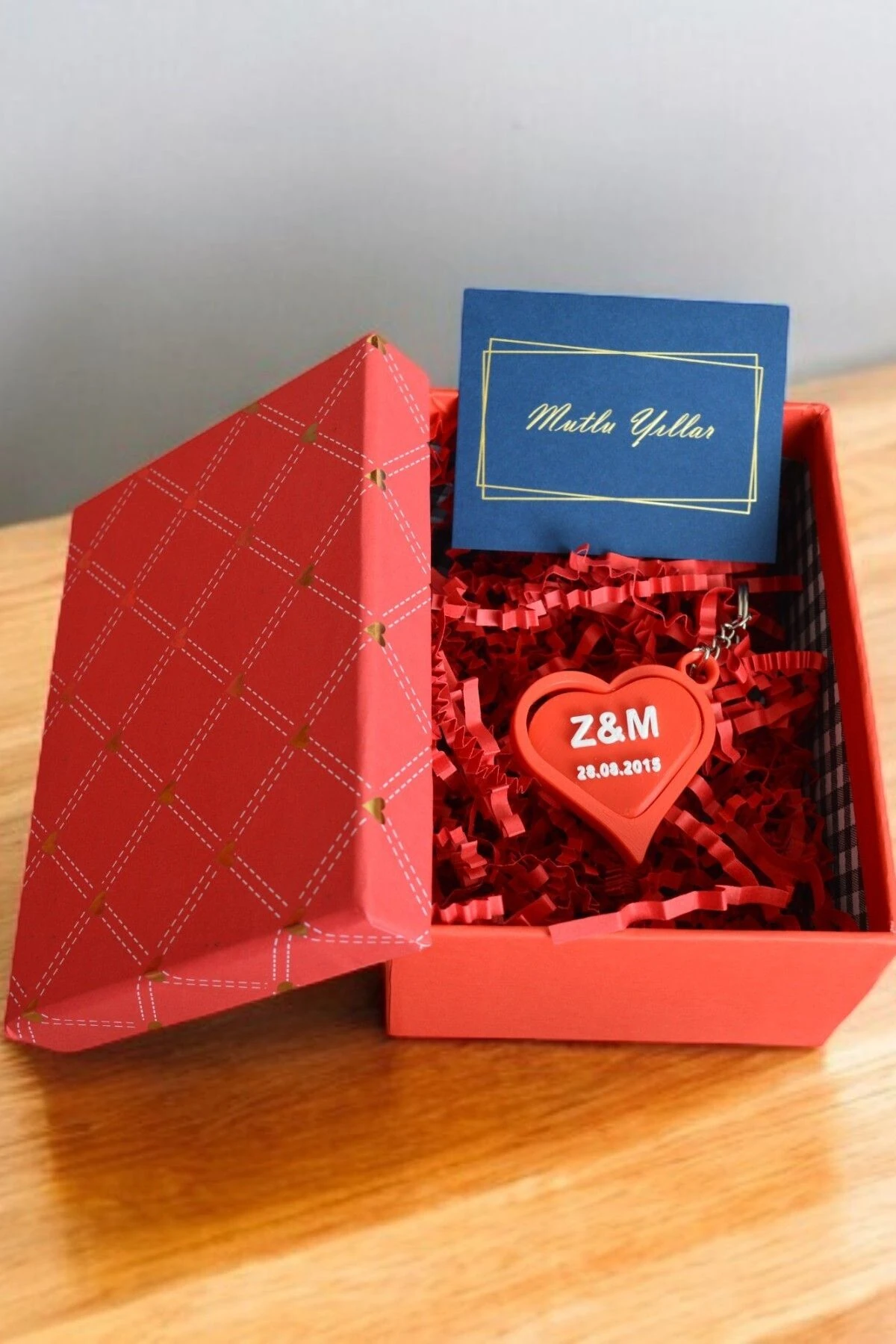 Kişiye Özel Kalp Tasarımlı Dönen Anahtarlık (ÖZELLEŞTİRİLEBİLİR)