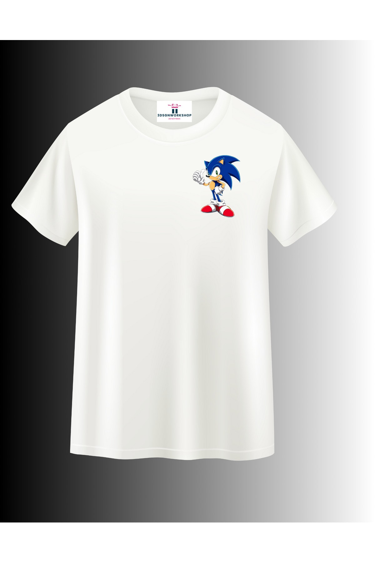 Çizgi Film Karakteri Kirpi Sonic Tasarım T-shirt(,Hediye,Paketi Yapılır,Not Yazılır)