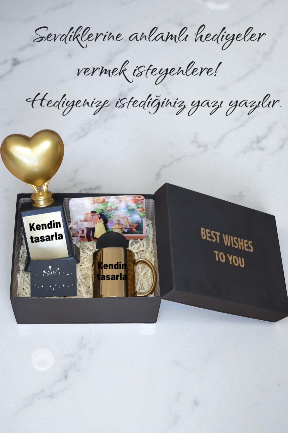 Kişiselleştirilebilir Gold Temalı H.e.d.i.y.e. Konseptleri (H.e.d.i.y.e. Kutulu,Not Yazılabilir)