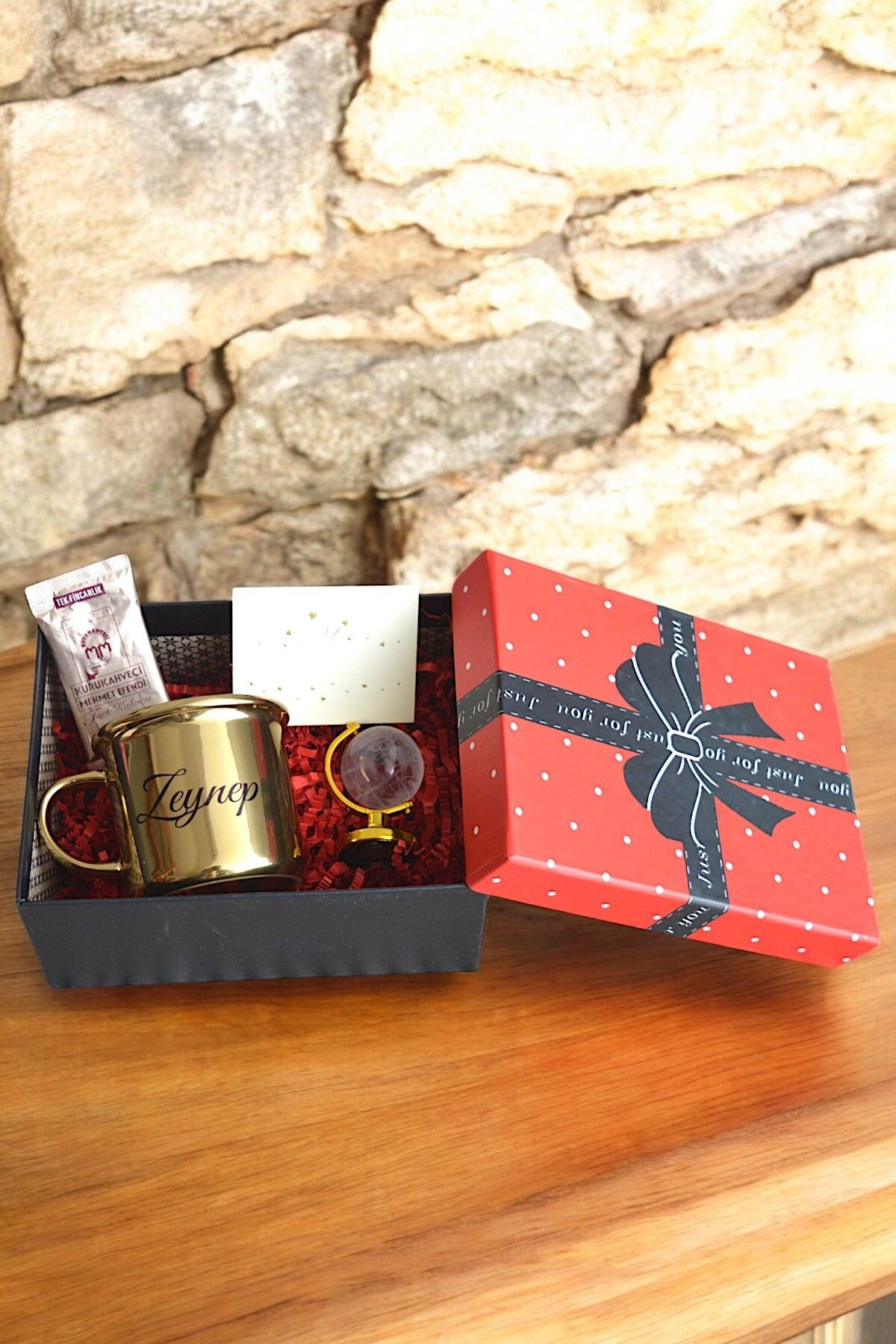 Kişiye Özel Isimli Gold Kupalı Set ( Premium Kutusunda)