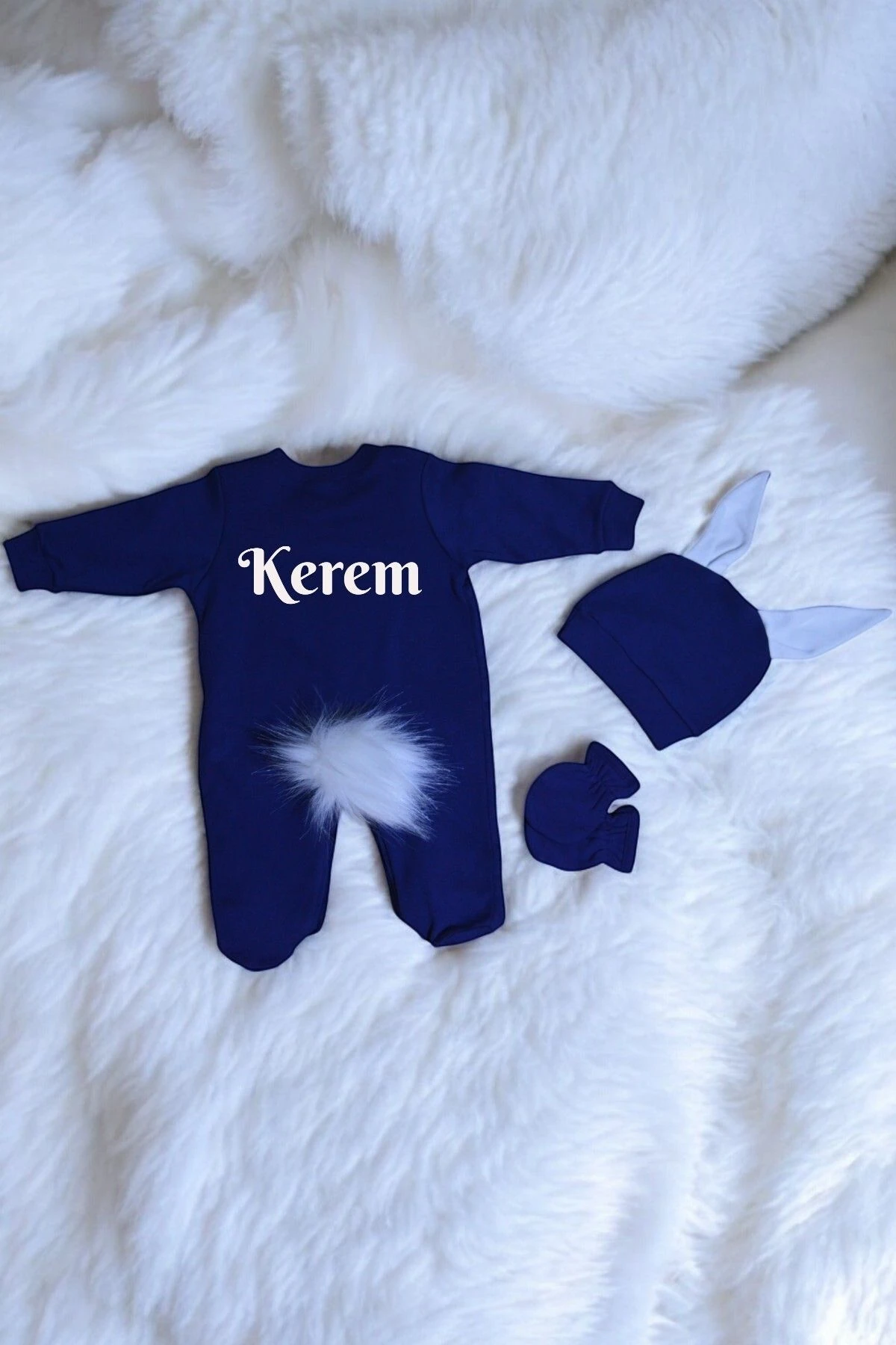 Kişiye Özel İsimli Tavşan Tulum Set