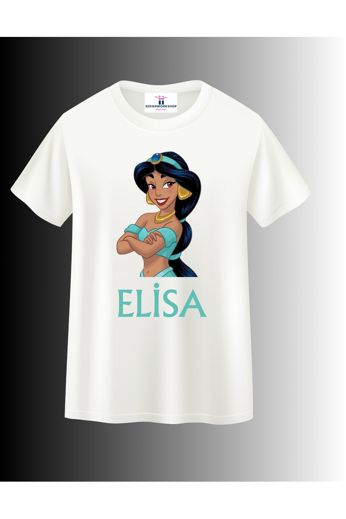 Çizgi Film Karakteri Prenses Jasmine Tasarım T-shirt(,Hediye,Paketi Yapılır,Not Yazılır)