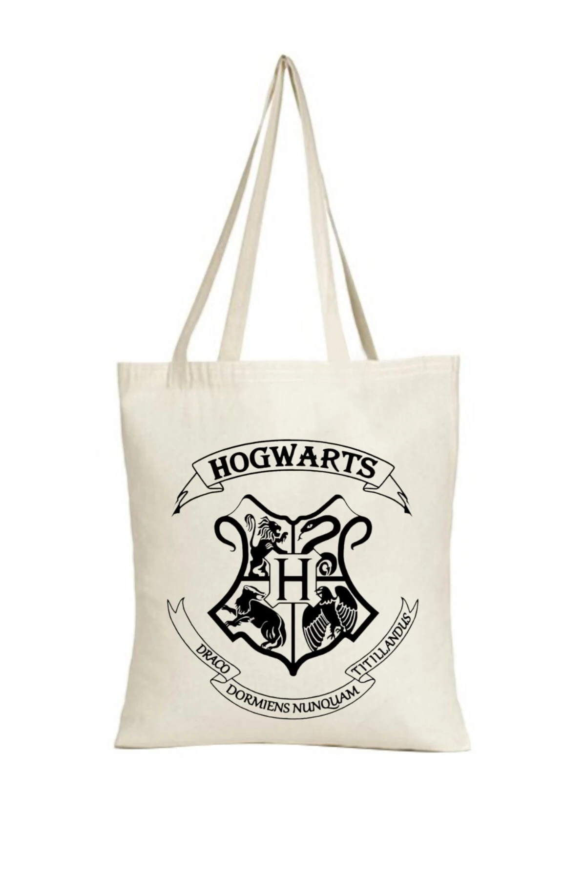 Film Konsept Hogwarts Tasarımlı Keten Askılı Bez Çanta(,Hediye,Paketi Yapılır,Not Yazılır)