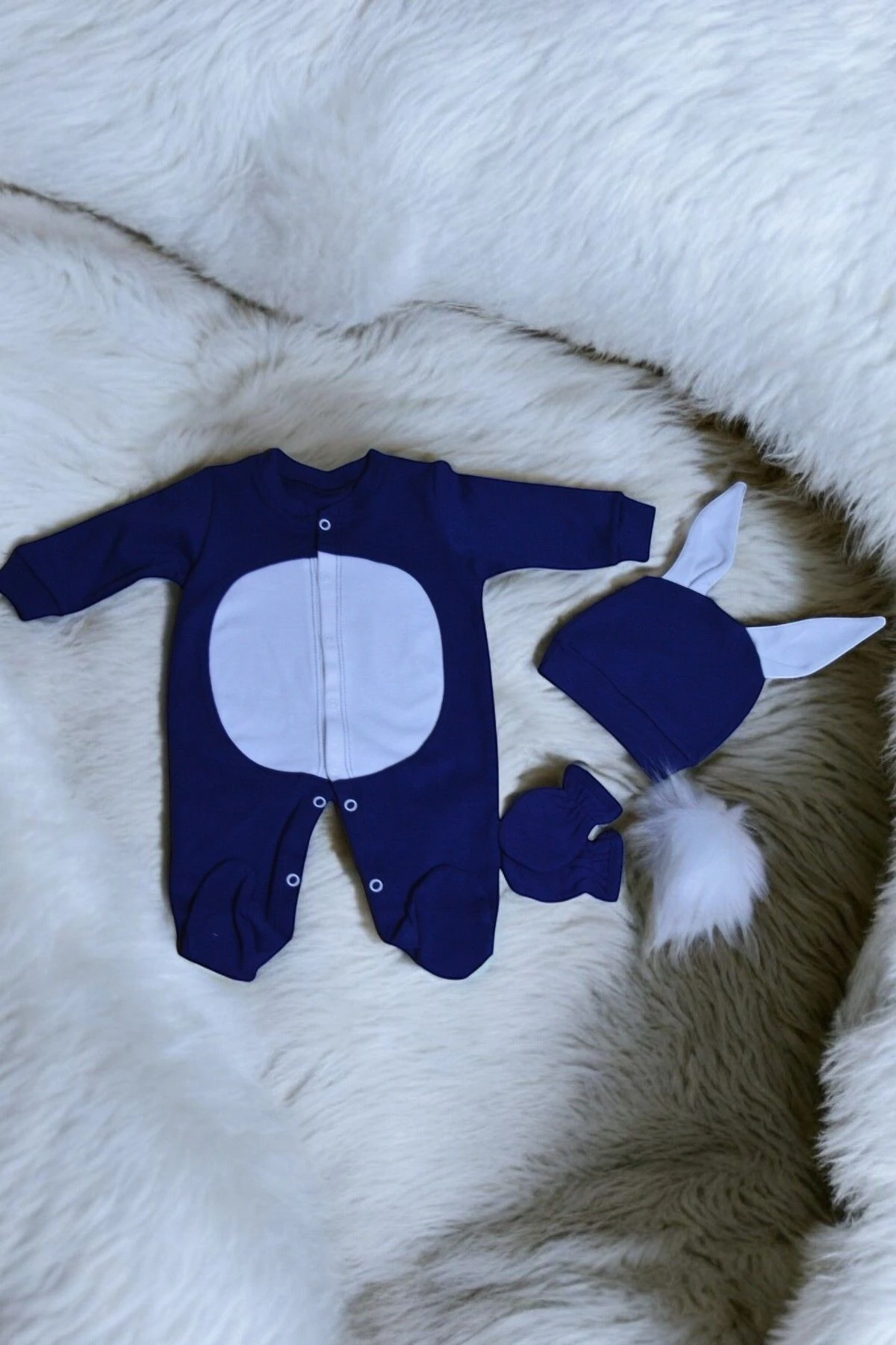 Kişiye Özel İsimli Tavşan Tulum Set