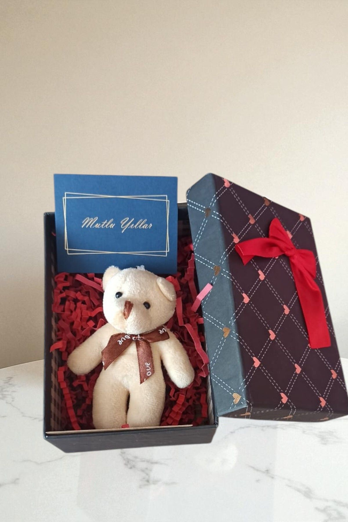 Mini Sevimli Peluş Ayıcık Anahtarlık (Premium,Hediye Kutusunda,Not Yazılabilir)