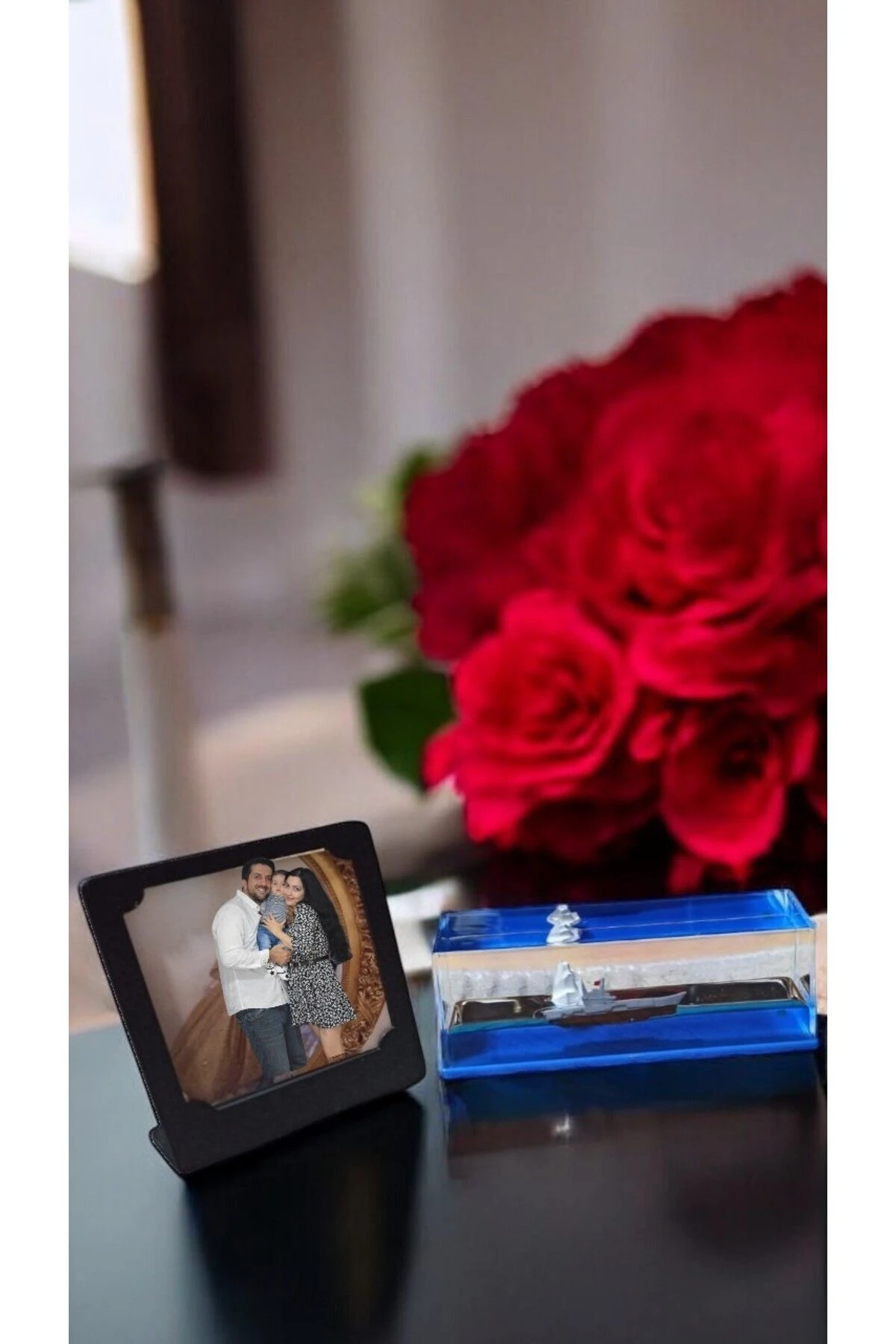 Sonsuz Aşk Gemisi ve Kişiye Özel Fotoğraflı Çerçeve Seti