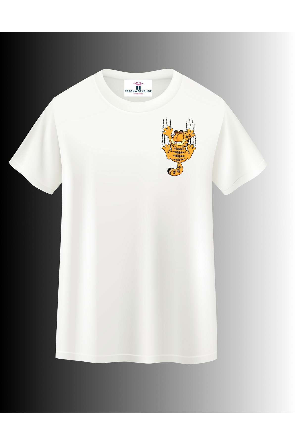 Çizgi Film Karakteri Garfield Tasarım T-shirt(,Hediye,Paketi Yapılır,Not Yazılır)