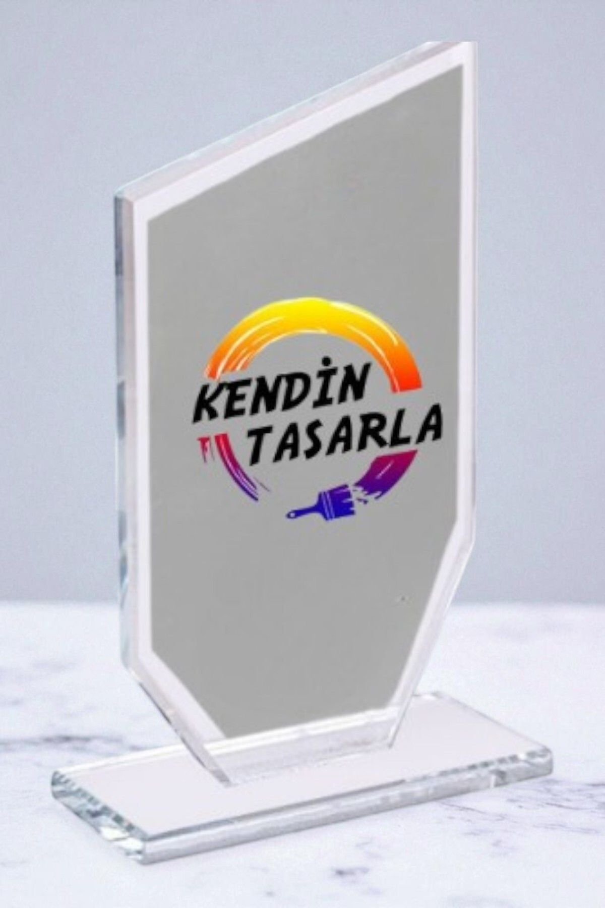 Kişiselleştirilebilir Şeffaf Kristal Cam Plaket 12x20cm (Premium,Hediye Kutusunda, Not Yazılabilir)