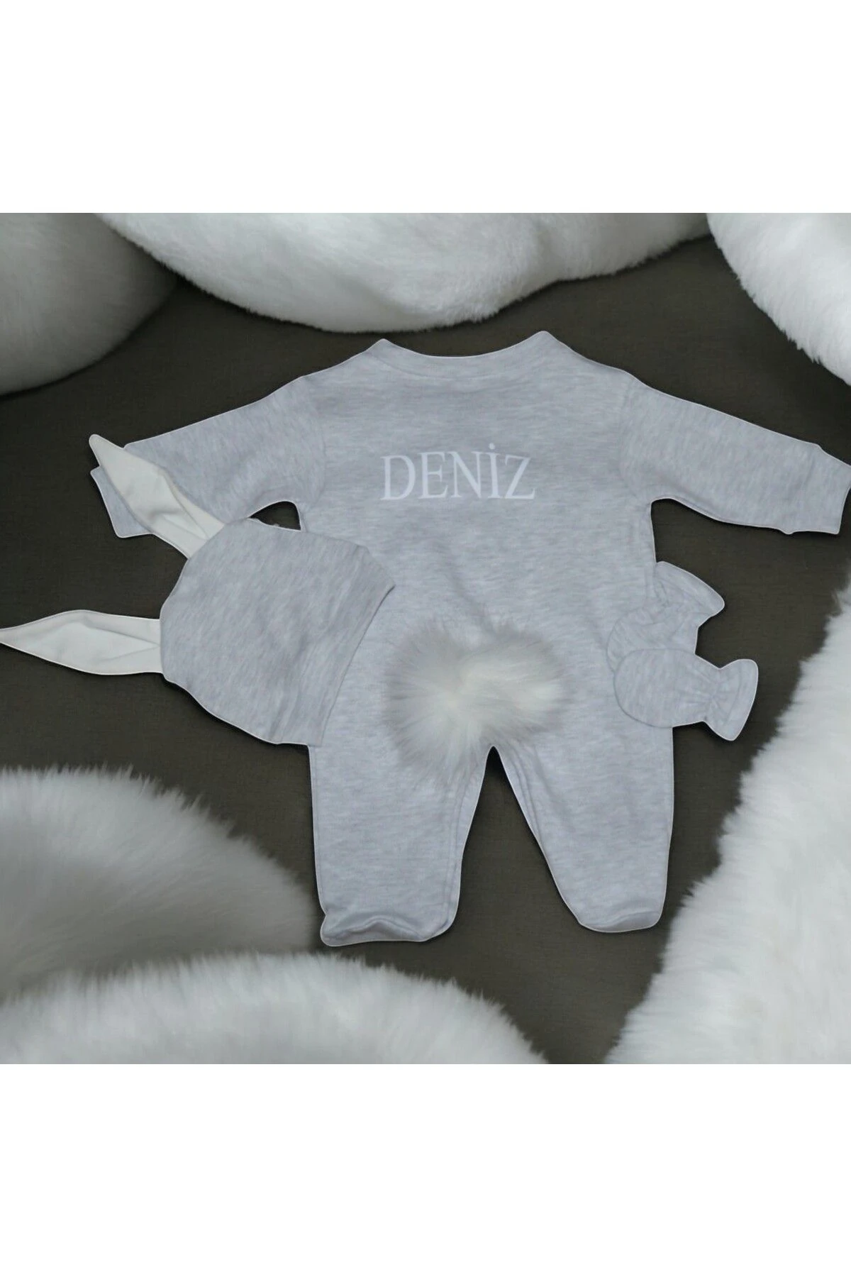 Kişiye Özel İsimli Tavşan Tulum Set