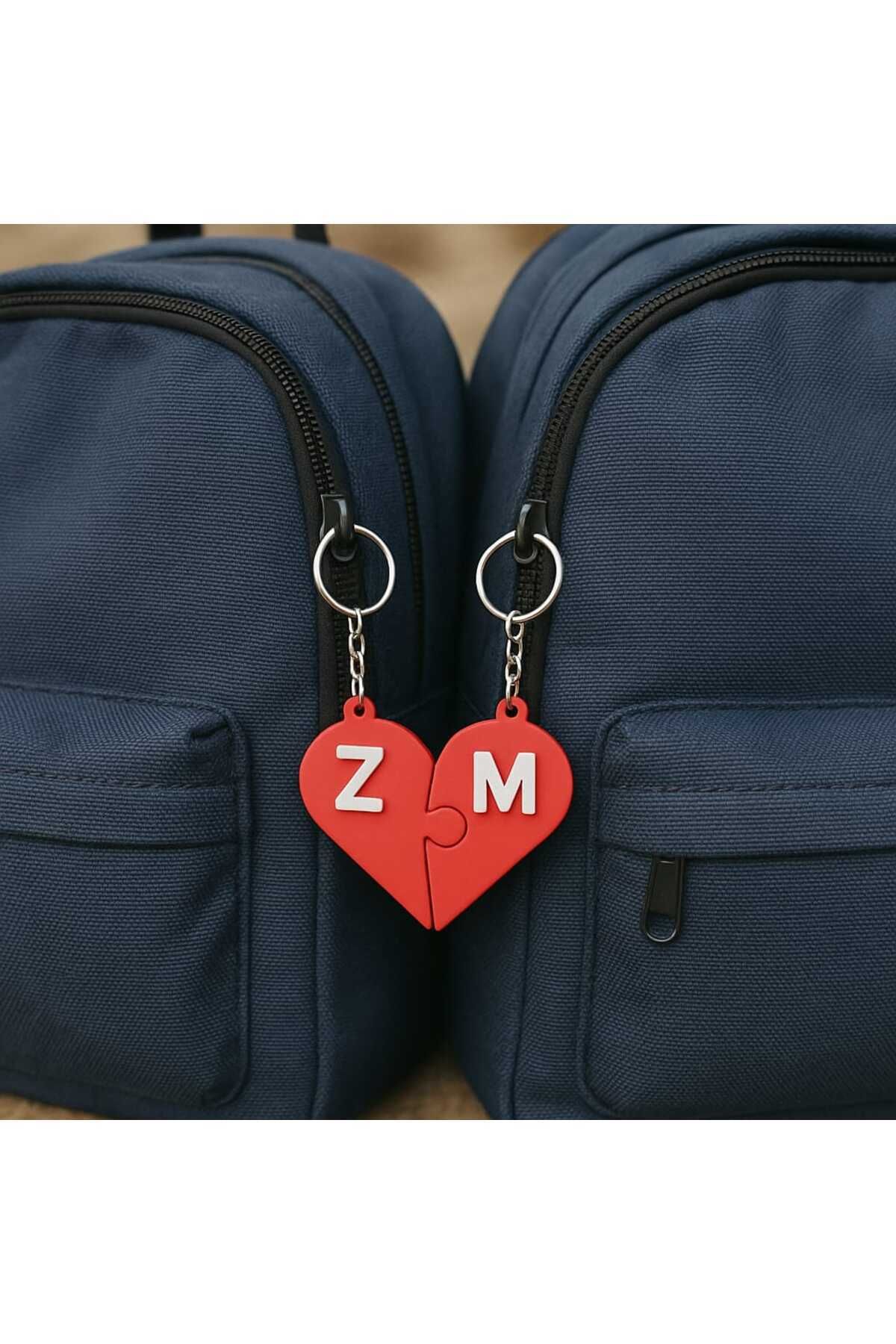 Kişiye Özel Kalp Şeklinde Yapboz Anahtarlık 2'li (ÖZELLEŞTİRİLEBİLİR)