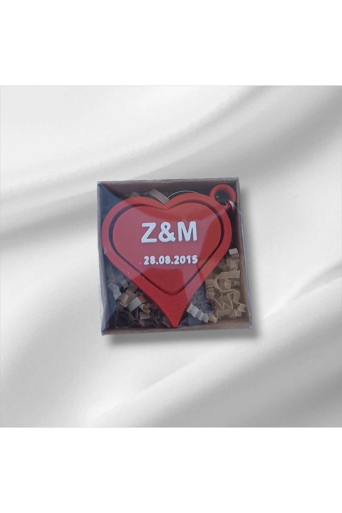 Kişiye Özel Kalp Tasarımlı Dönen Anahtarlık (ÖZELLEŞTİRİLEBİLİR)