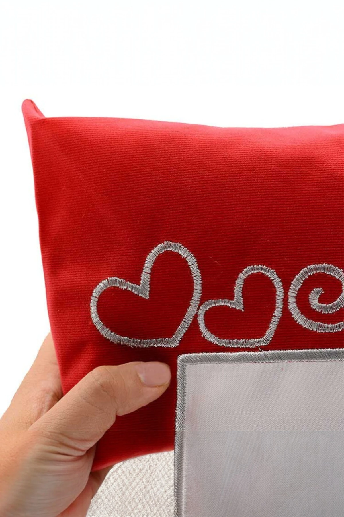 Kişiye Özel Tasarlanabilir Kırmızı Kare Yastık 40x40cm (,Hediye,Paketi Yapılır,Not Yazılır)