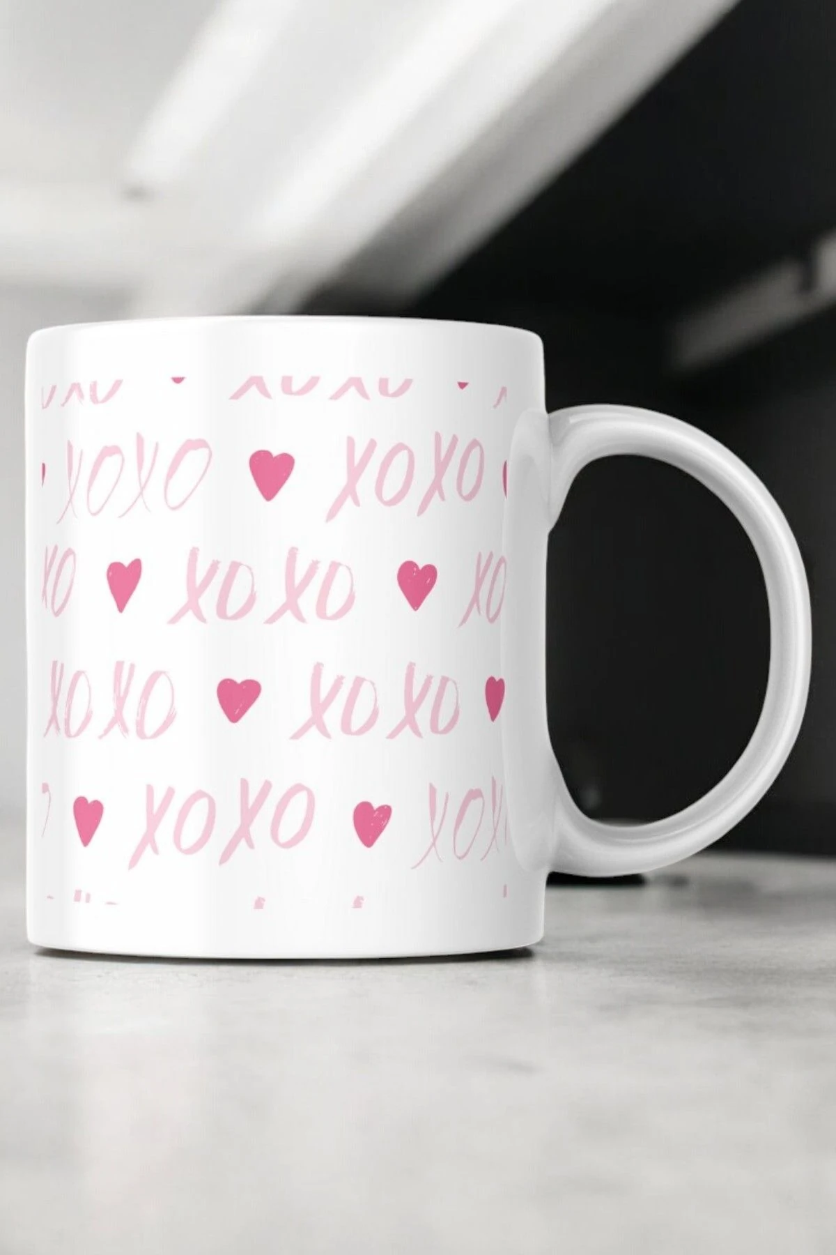 Kupa kalp desenler (,Hediye Kutusunda,Not Yazılabilir)