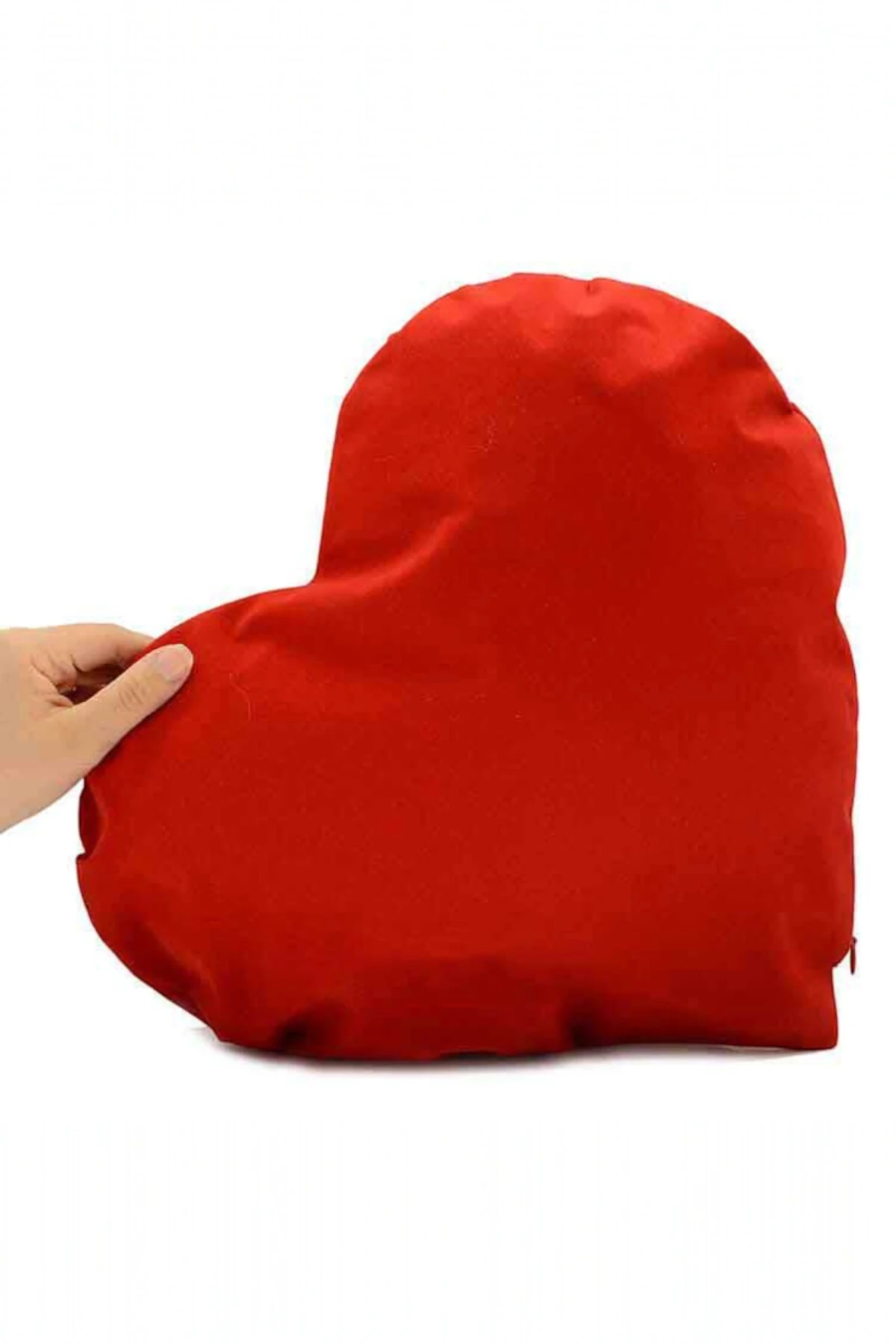 Kişiye Özel Tasarlanabilir Kırmızı Kalp Yastık 43x42cm Çap (,Hediye,Paketi Yapılır,Not Yazılır)