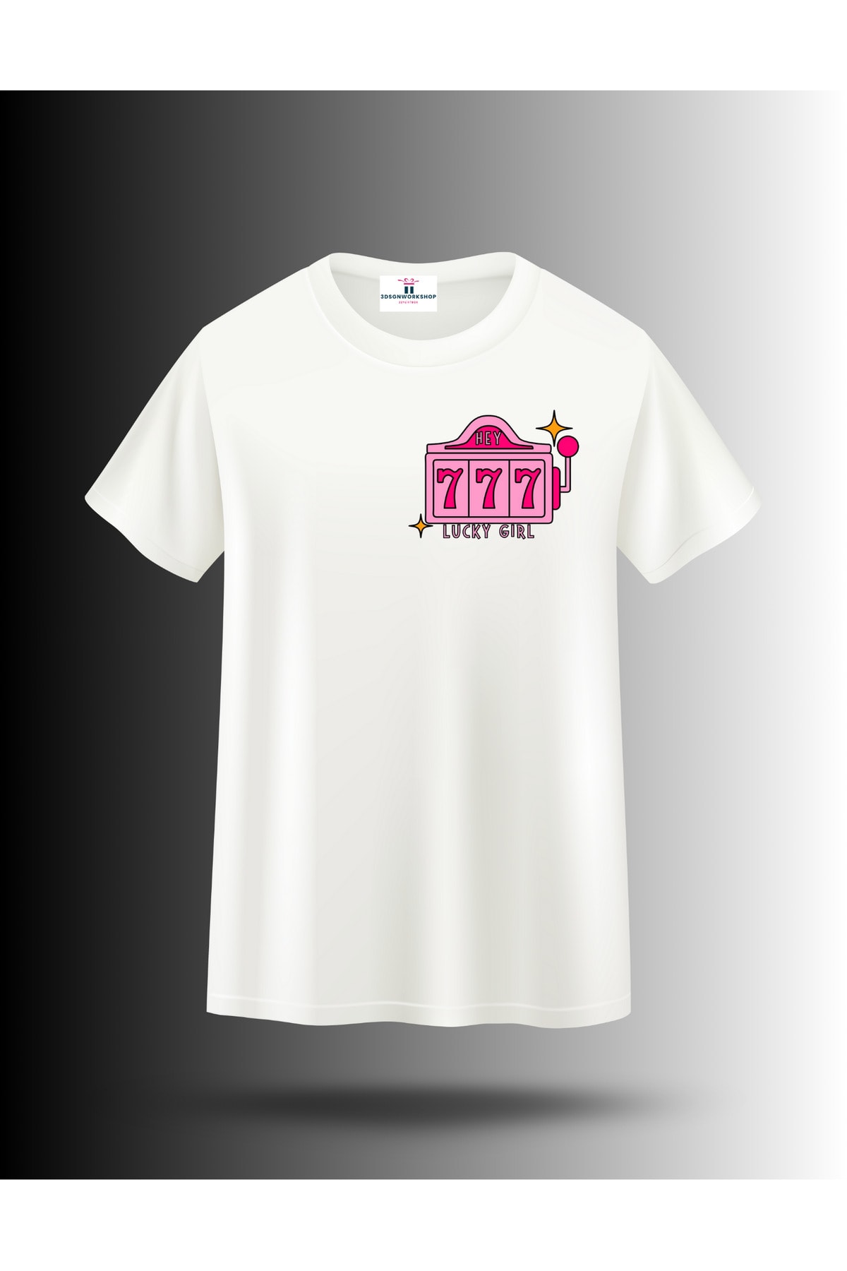 Mix T-Shirt Model Lucky Girl 777 Tasarım (,Hediye,Paketi Yapılır,Not Yazılır)