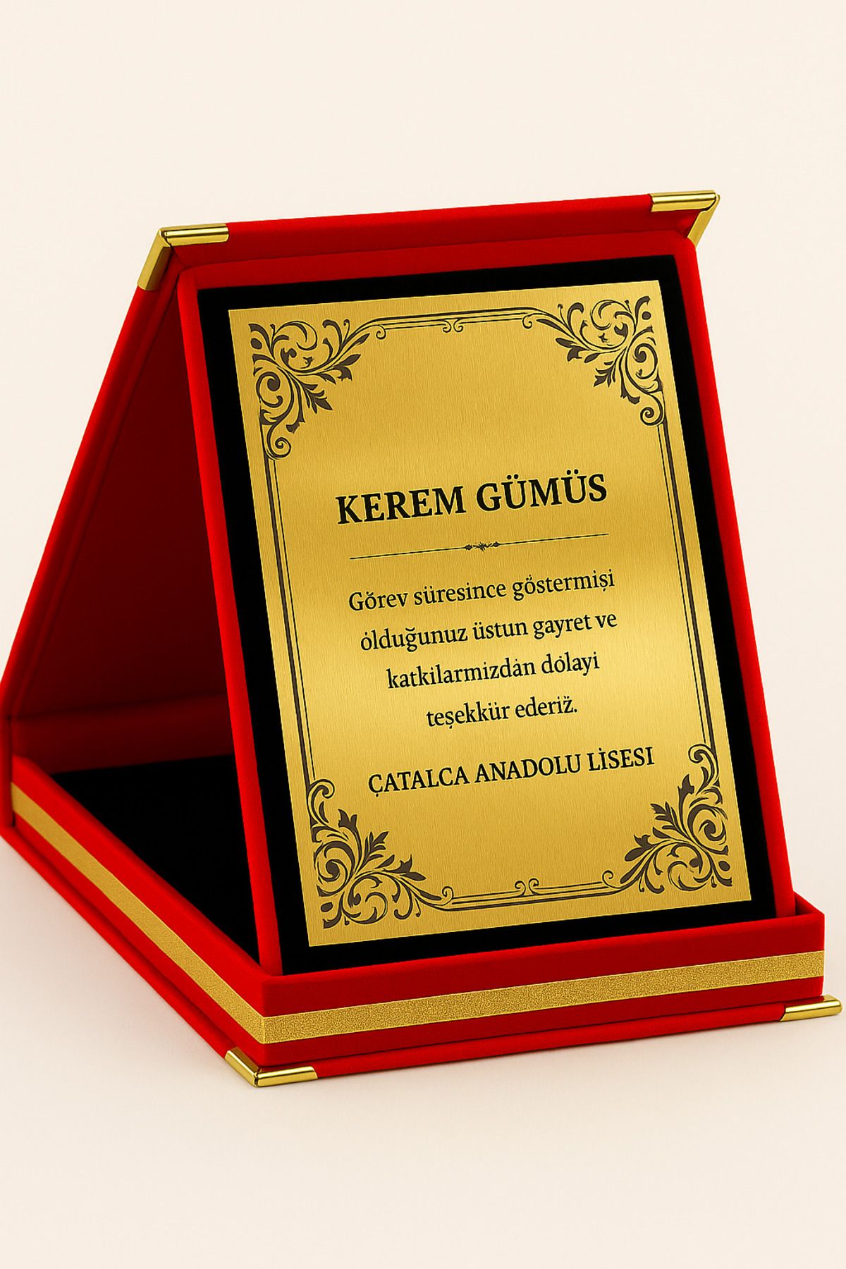 KİŞİSELLEŞTİRİLEBİLİR KADİFE ALBÜM PLAKET ORTA BOY 16X20CM 1 adet (Not Yazılabilir)