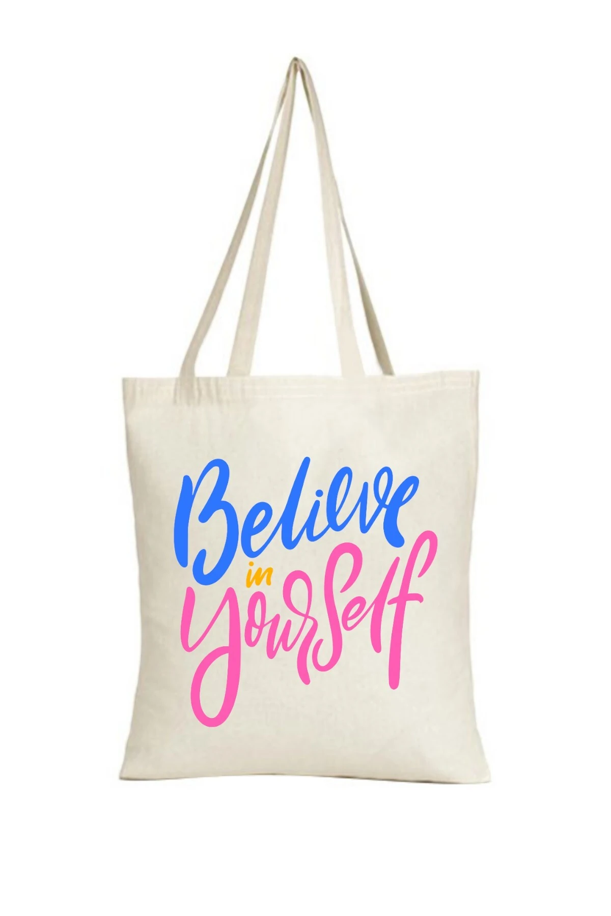 Believe in Yourself Tasarımlı Keten Askılı Bez Çanta(,Hediye,Paketi Yapılır,Not Yazılır)