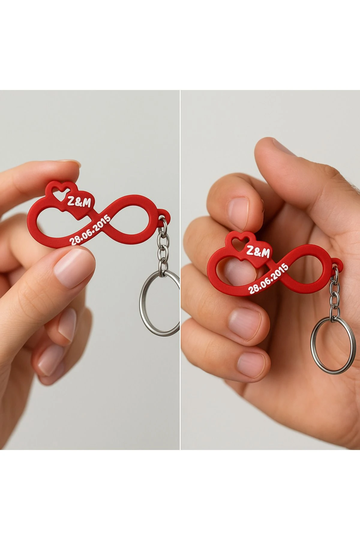 Kişiye Özel Sonsuz Aşk Anahtarlığı Hediye Kutulu (ÖZELLEŞTİRİLEBİLİR)