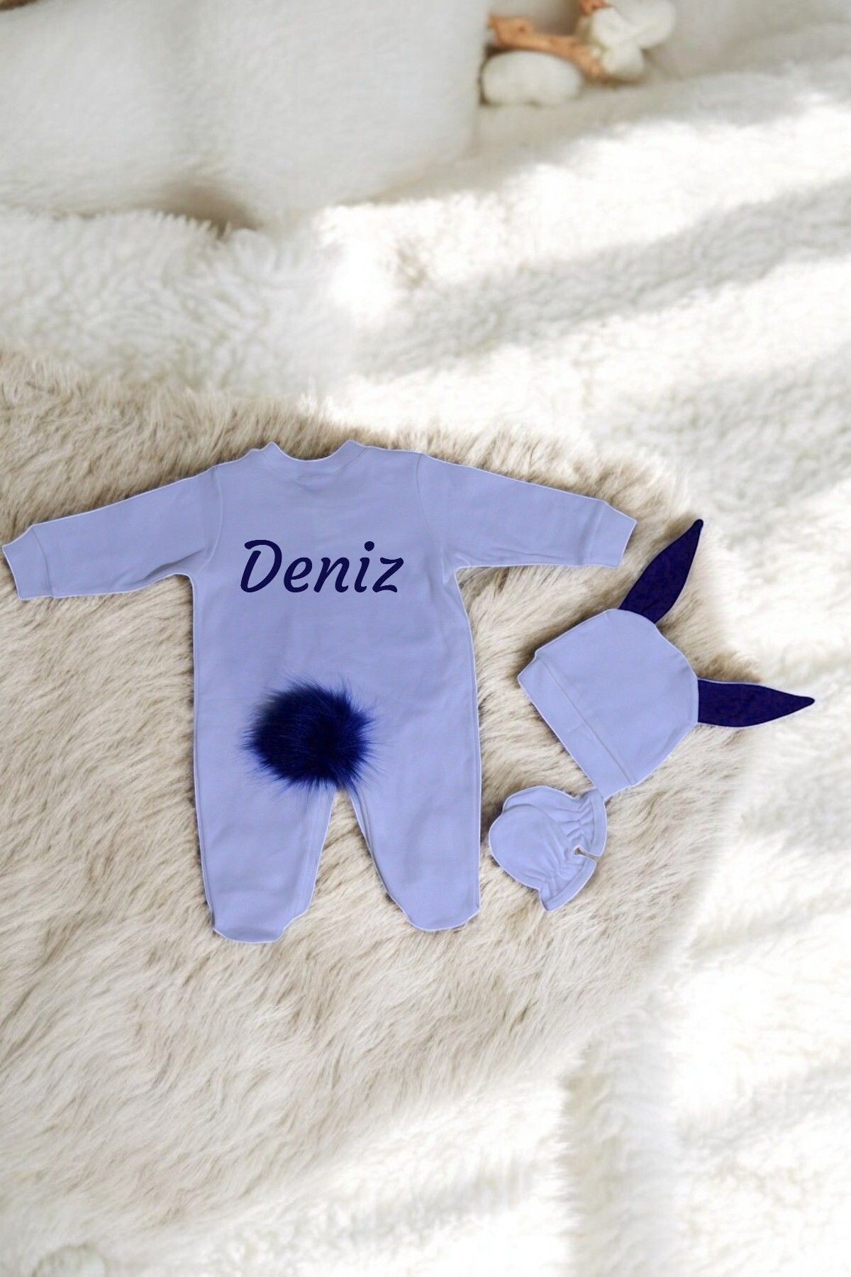 Kişiye Özel İsimli Tavşan Set