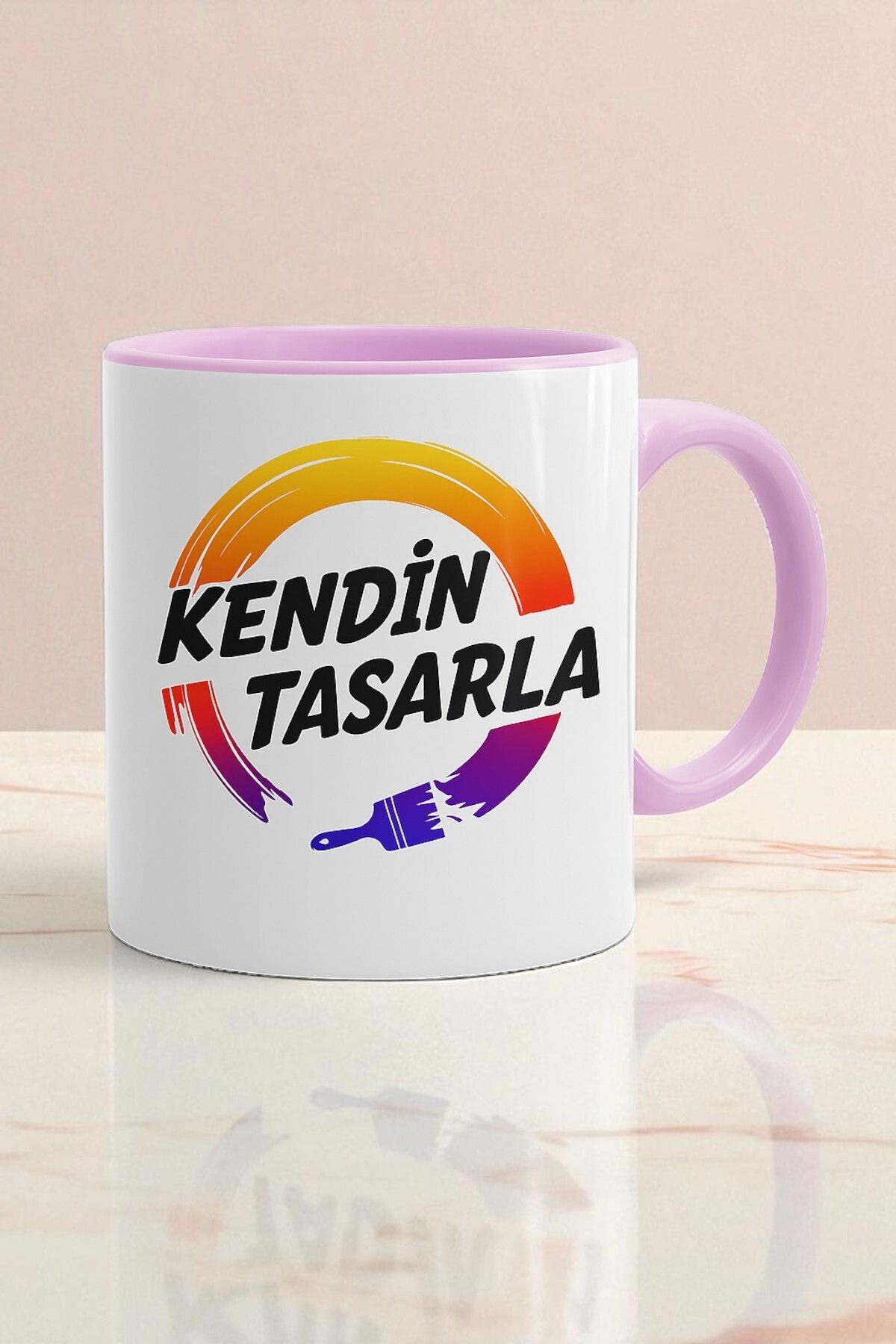 KİŞİYE ÖZEL,HEDİYE KUTUSUNDA PEMBE KULPLU KUPA BARDAK(NOT YAZILABİLİR)