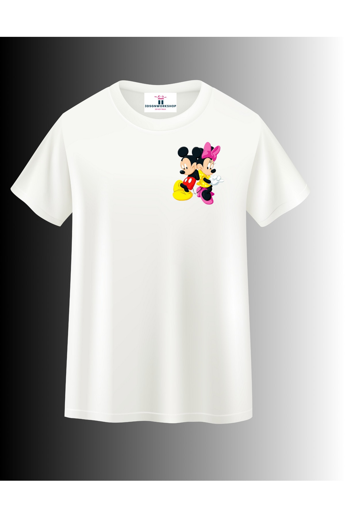 Çizgi Film Karakteri Mickey ve Minnie Mouse Tasarım T-shirt(,Hediye,Paketi Yapılır,Not Yazılır)