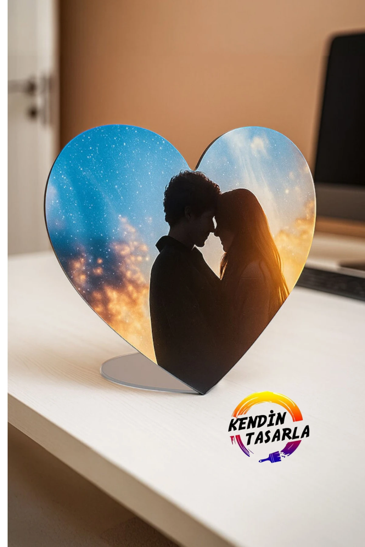 Kişiye Özel Tasarım Kalpli Metal Levha 15x19cm (,Hediye,Paketi Yapılır,Not Yazılır)